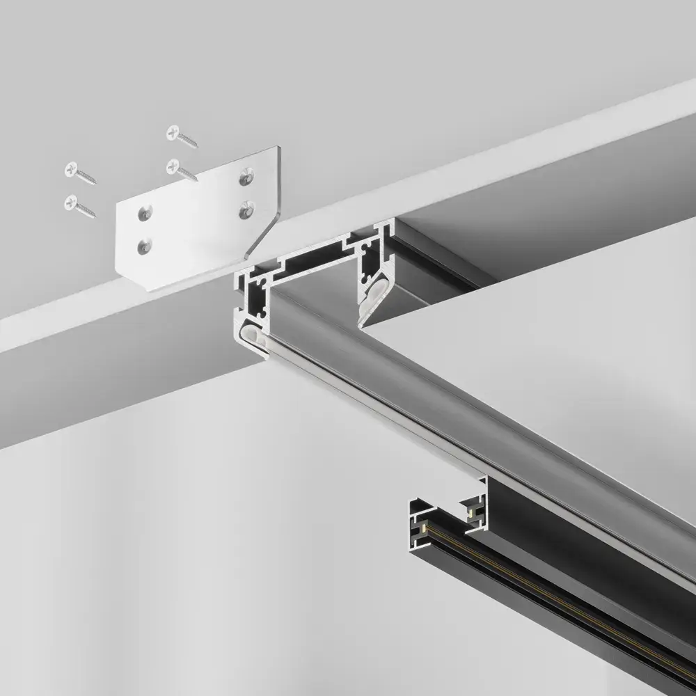 Комплектующая Maytoni SINGLE PHASE TRACK SYSTEM UNITY — однофазные, серебряный, ракурс 3