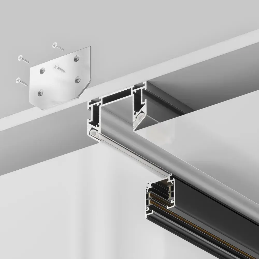 Комплектующая Maytoni THREE PHASE TRACK SYSTEM TRINITY — трехфазные, белый, ракурс 3