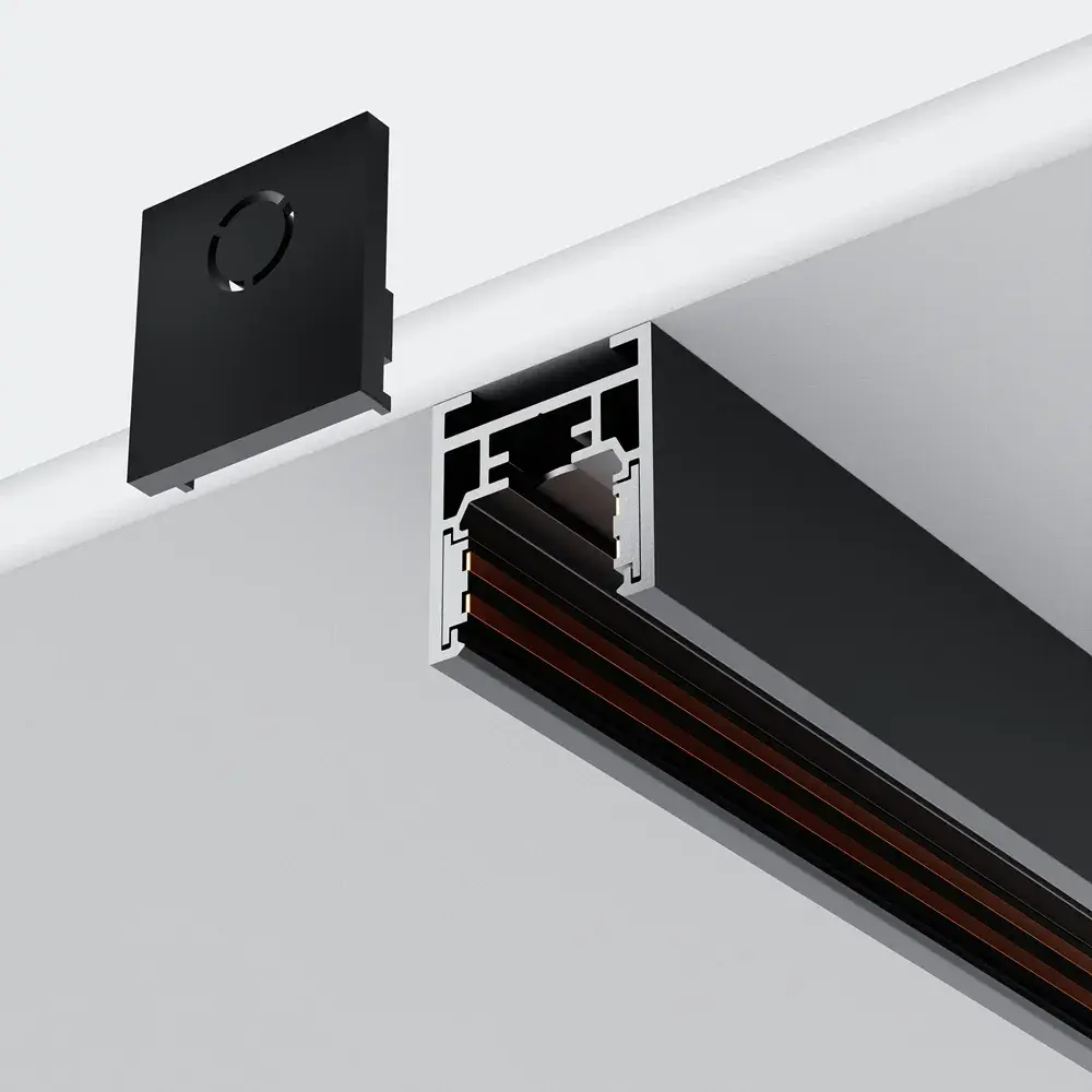 Заглушка Maytoni ACCESSORIES FOR TRACKS EXILITY — магнитные, черный, ракурс 2
