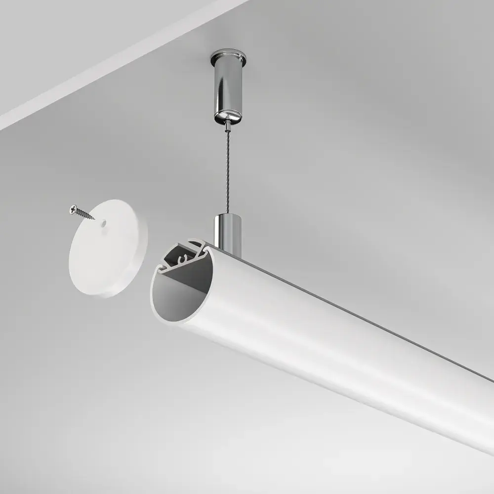 Алюминиевый профиль подвесной D30 (Серебро, 2 м), ALM-D30-S-2M, ракурс 3