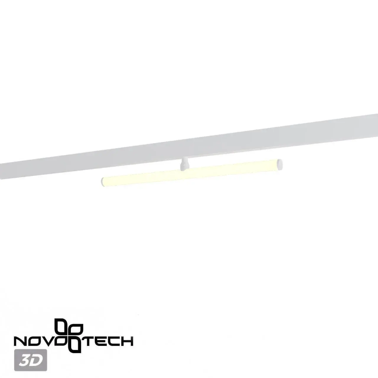 Трековый светильник Novotech белого цвета, матовый пластиковый плафон, современный минималистичный дизайн, ракурс 6
