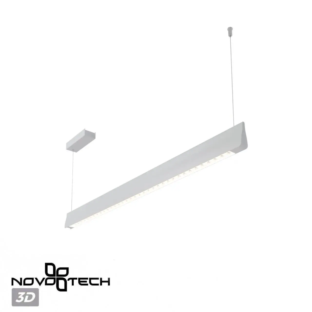 Линейный подвесной светильник Novotech белого матового алюминия в стиле минимализм, ракурс 5