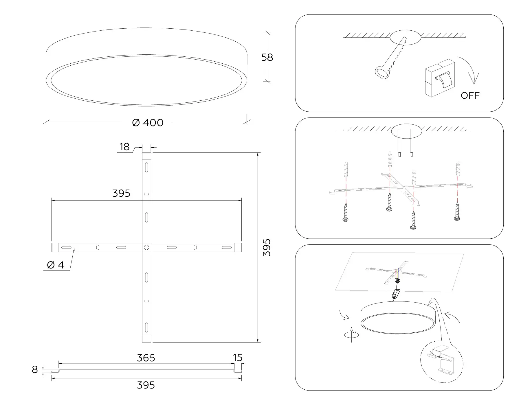 Светильник Ambrella Light FV5529 — черный, ракурс 2