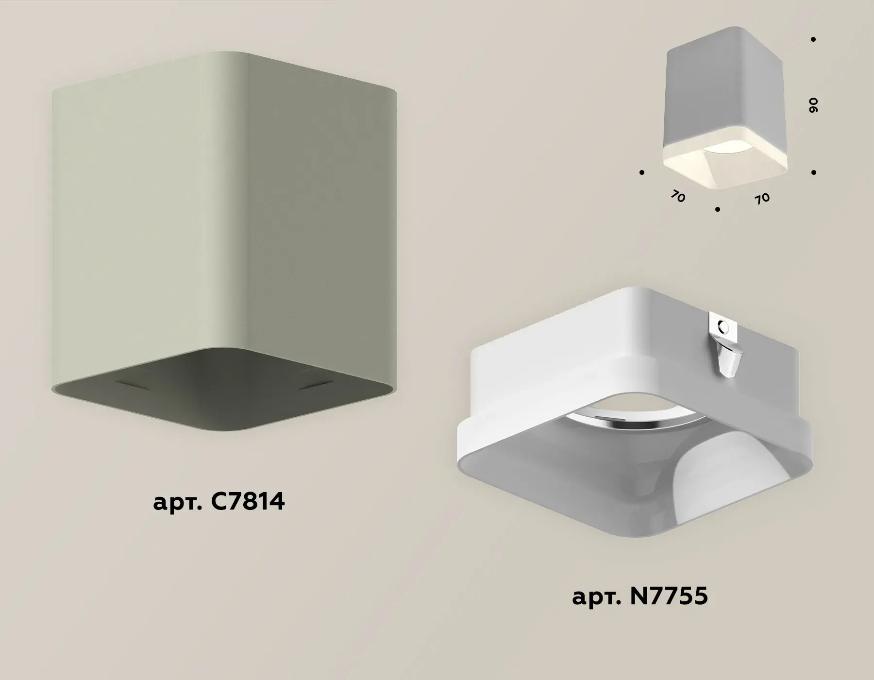 Точечный светильник Ambrella Light XS7814010 — серый
