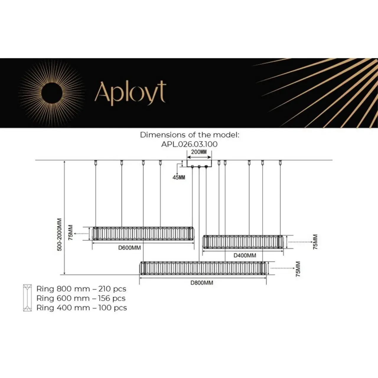 Светильник Aployt APL.026.03.100 NICOLETTA — бронза
