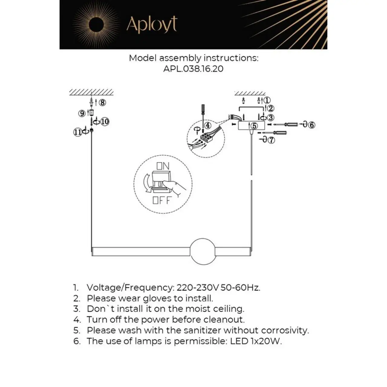 Светильник Aployt APL.038.16.20 ZHOZEFIN — медь