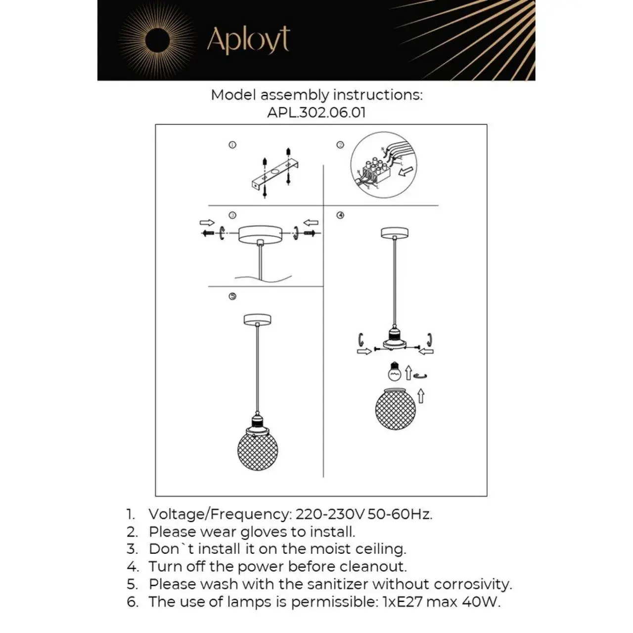 Светильник Aployt APL.302.06.01 SOFI — бронза
