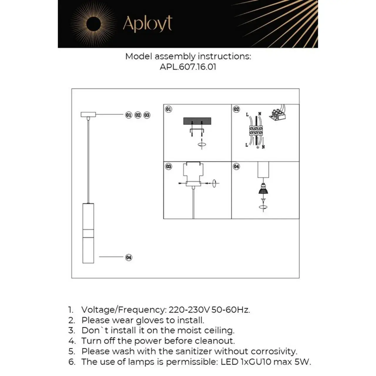 Светильник Aployt APL.607.16.01 MIREIL — золотой