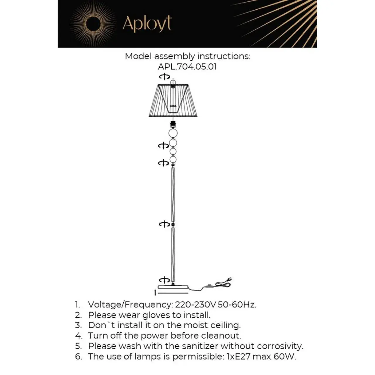Торшер Aployt APL.704.05.01 GAELL — хром