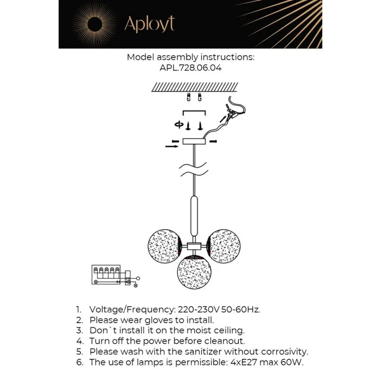 Люстра Aployt APL.728.06.04 LORA — латунь