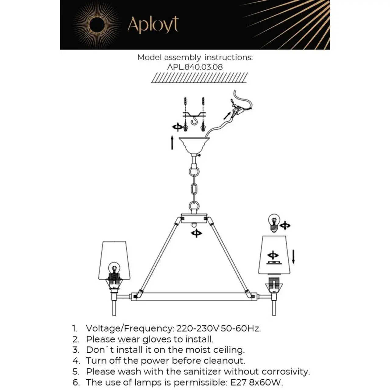 Люстра Aployt APL.840.03.08 LYUS — бронза