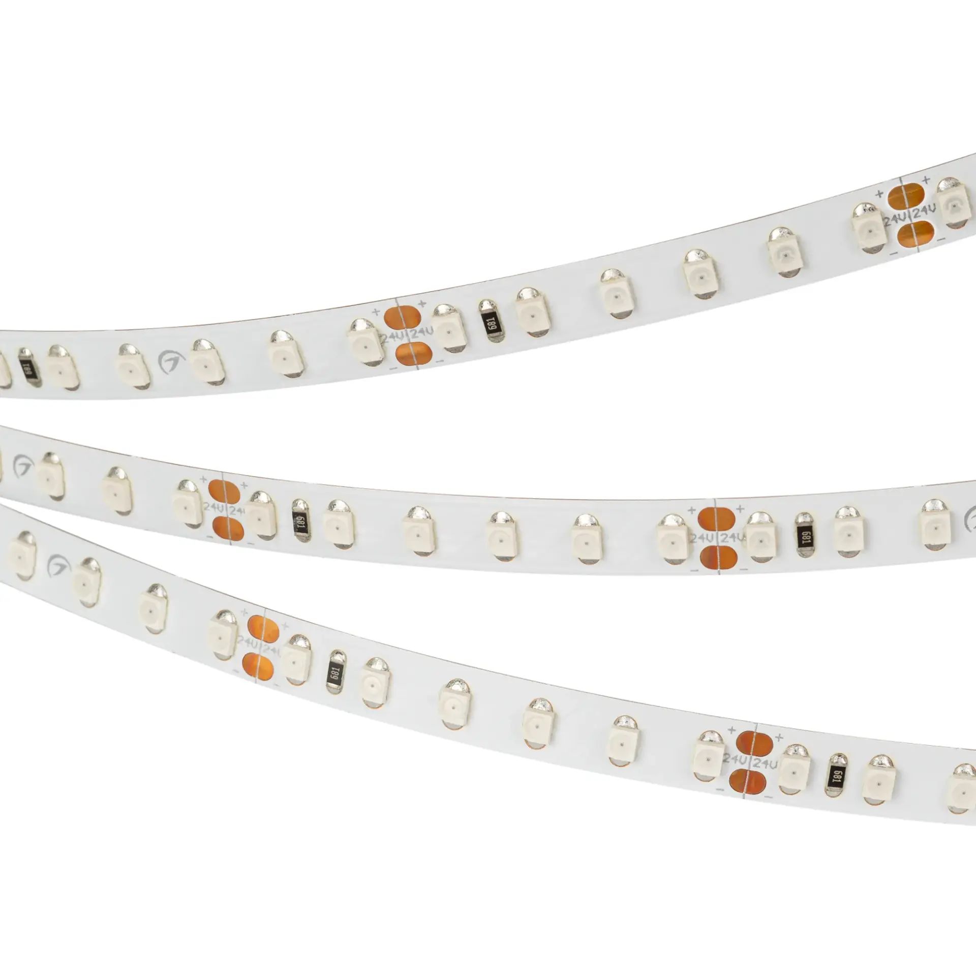 Светодиодная лента RT-A120-8mm 24V Orange (9.6 W/m, IP20, 2835, 5m)