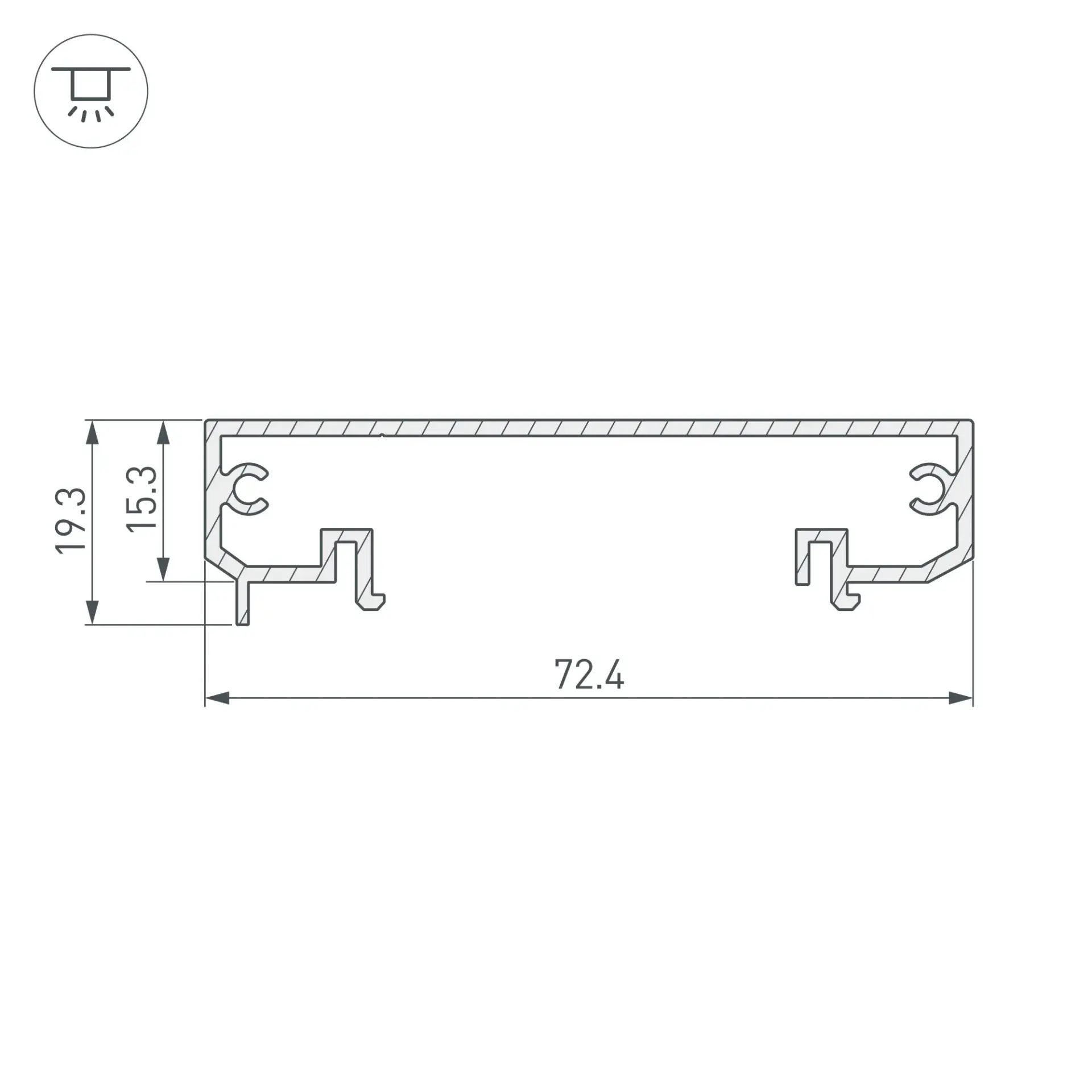 Профиль-держатель KLUS-POWER-W70-BASE-2000 ANOD