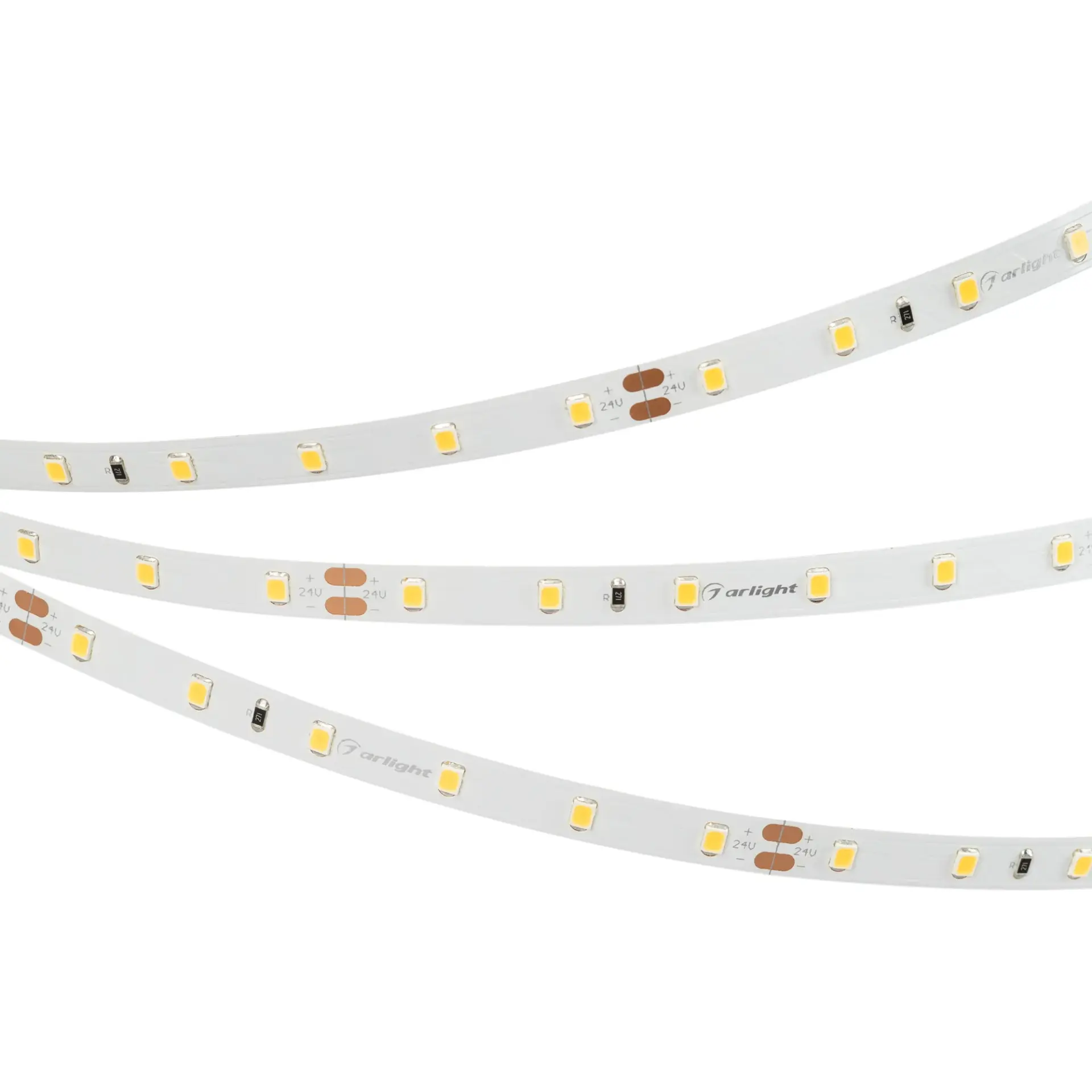 Светодиодная лента RT-A60-8mm 24V Warm2700 (7.2 W/m, IP20, 2835, 5m), ракурс 4