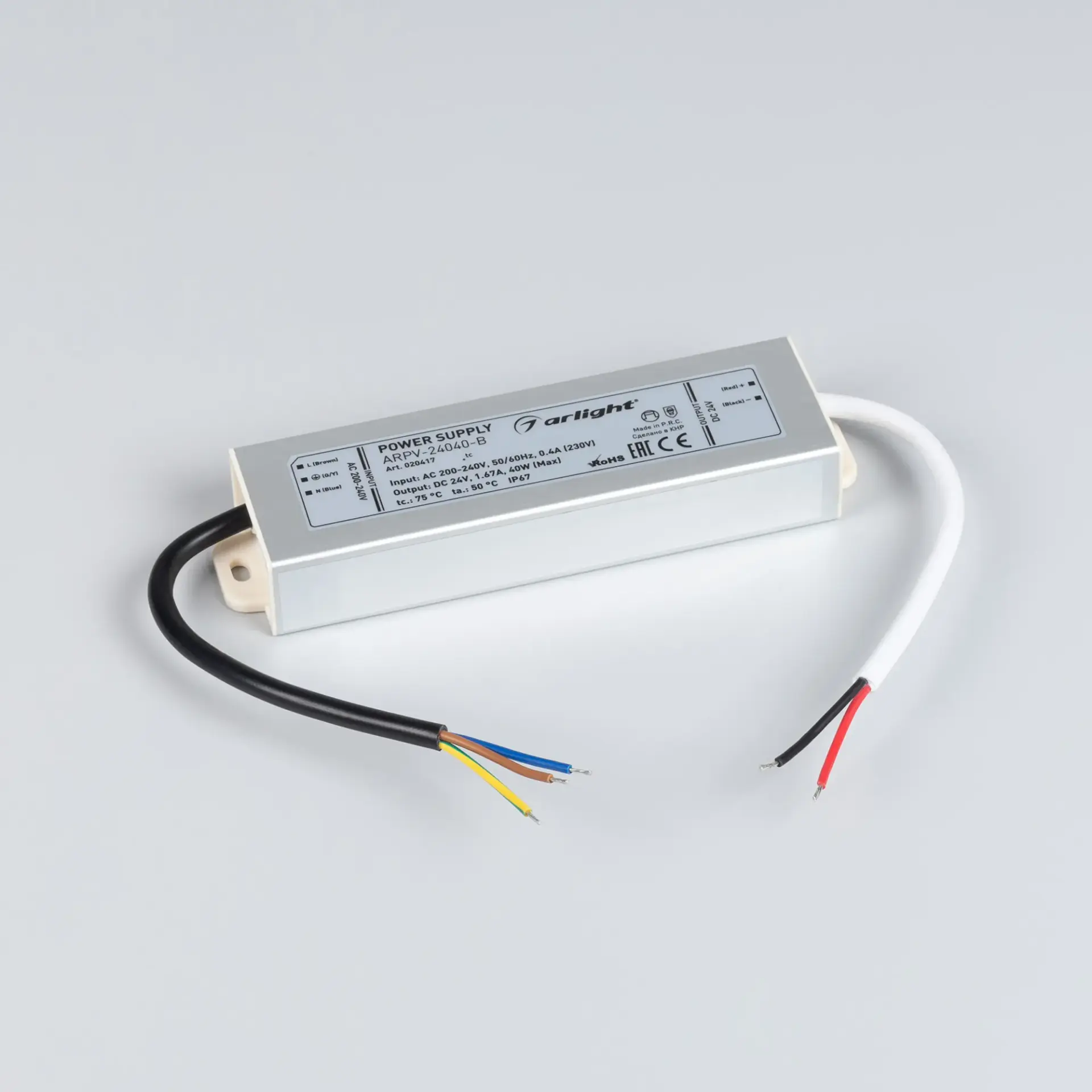 Блок питания ARPV-24040-B (24V, 1.7A, 40W), ракурс 2