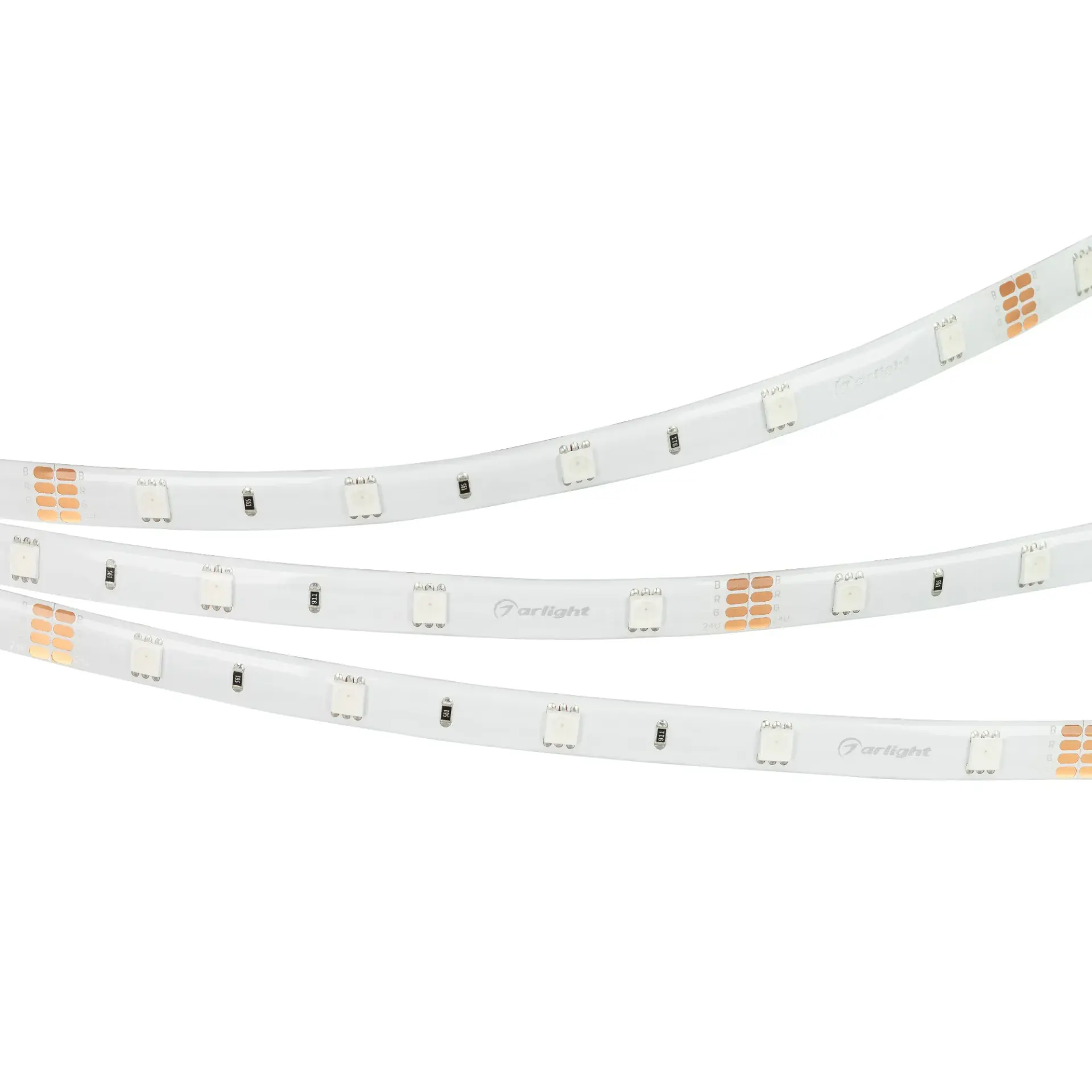Светодиодная лента герметичная RTW-SE-B30-10mm 24V RGB (7.2 W/m, IP65, 5060, 5m), ракурс 3