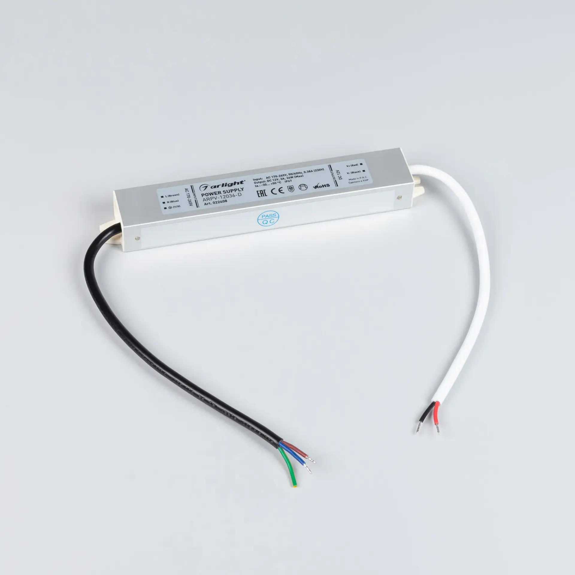 Блок питания ARPV-12036-D (12V, 3.0A, 36W), ракурс 2
