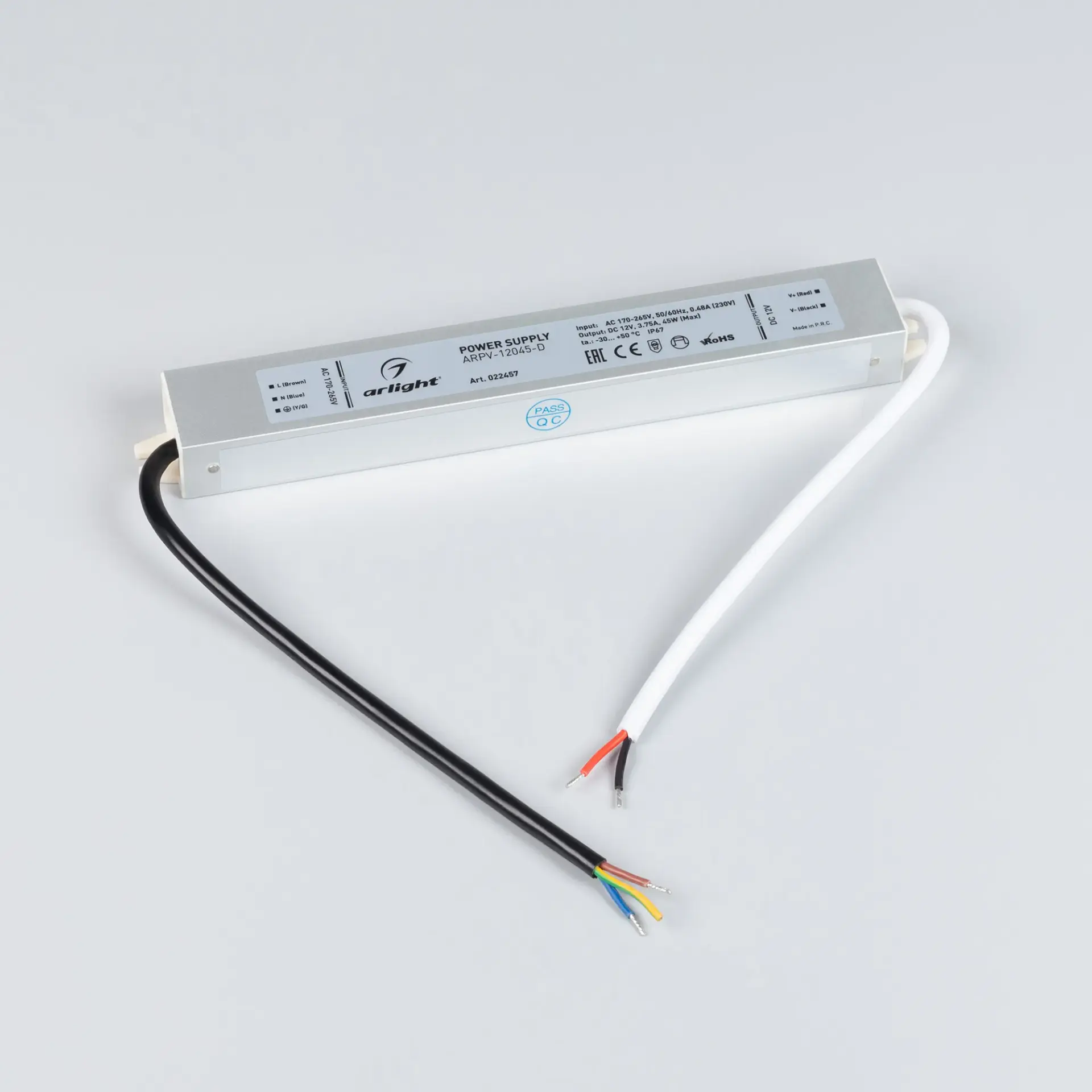 Блок питания ARPV-12045-D (12V, 3.8A, 45W), ракурс 2