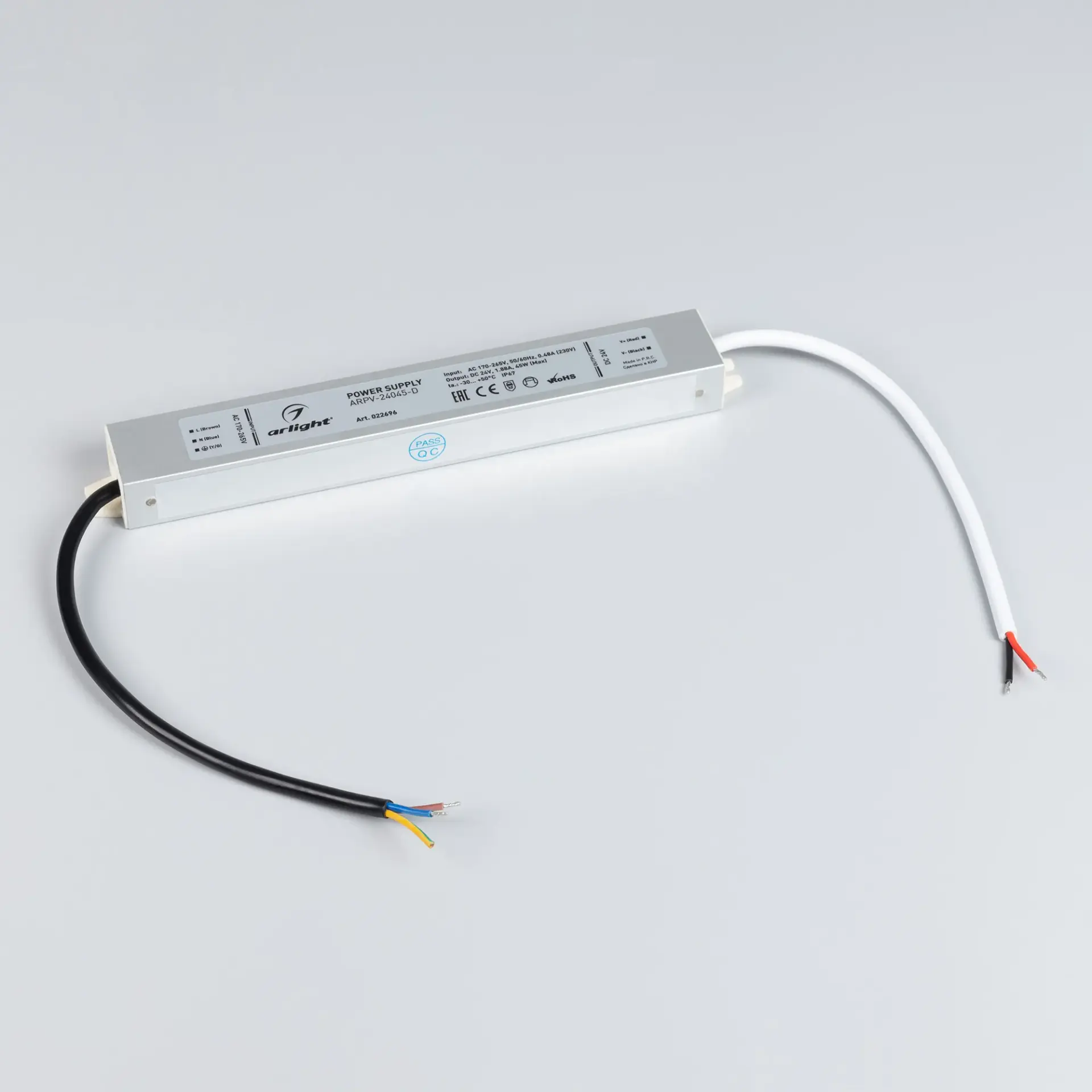 Блок питания ARPV-24045-D (24V, 1.9A, 45W), ракурс 2