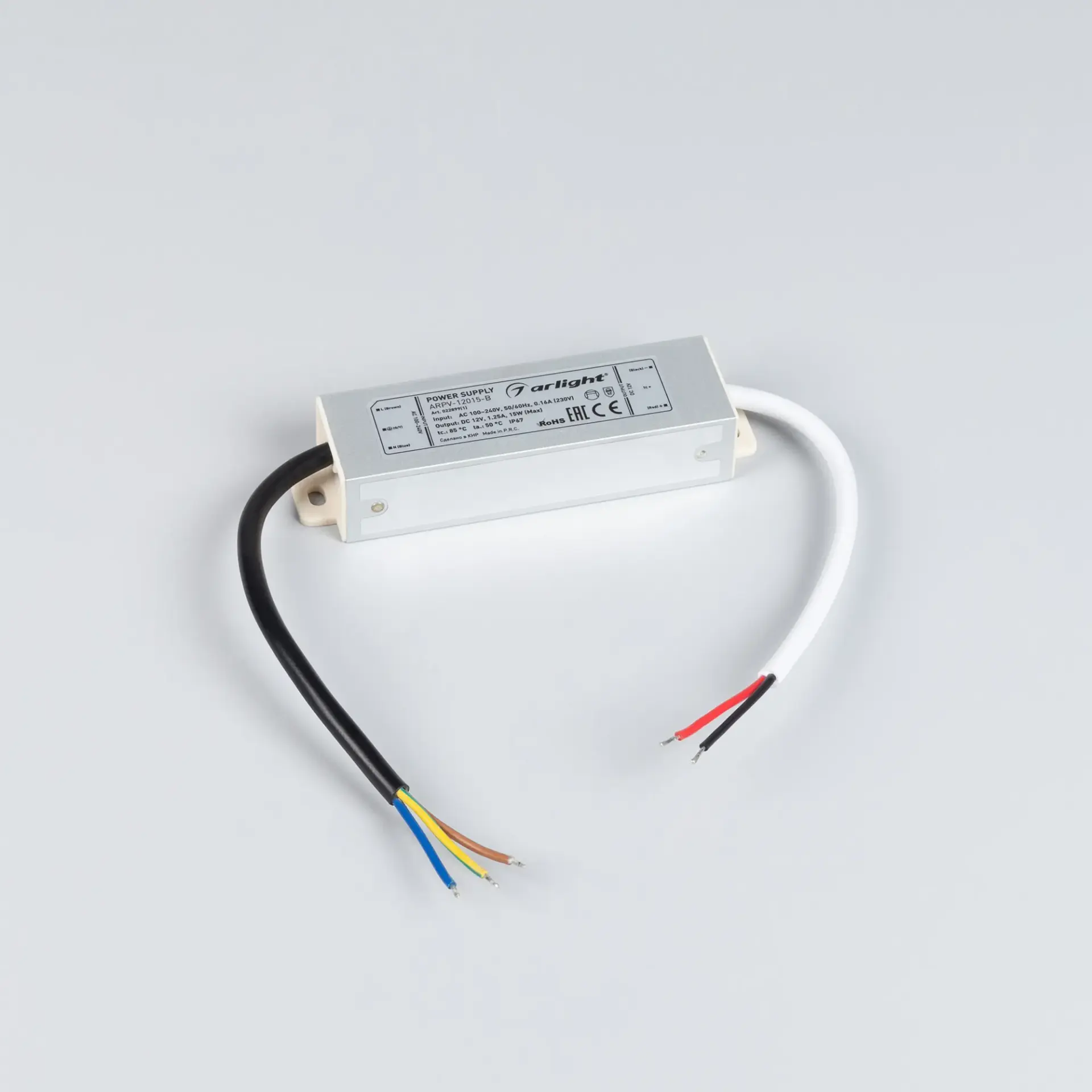 Блок питания ARPV-12015-B (12V, 1.3A, 15W), ракурс 2