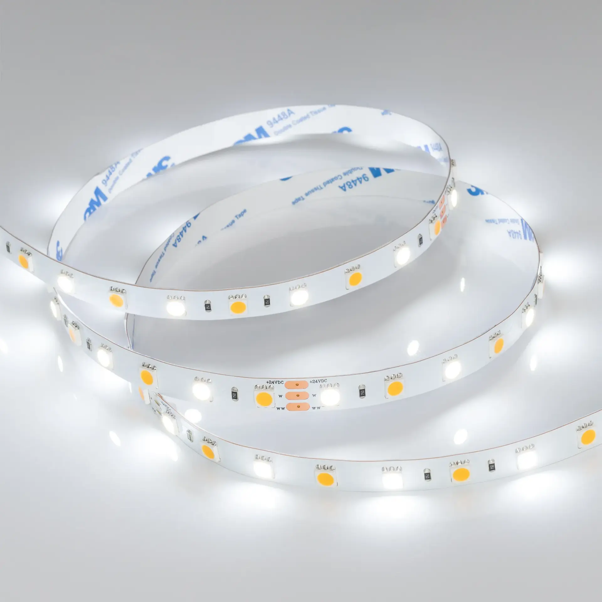 Светодиодная лента RT-B60-10mm 24V White-MIX (14.4 W/m, IP20, 5m), ракурс 4
