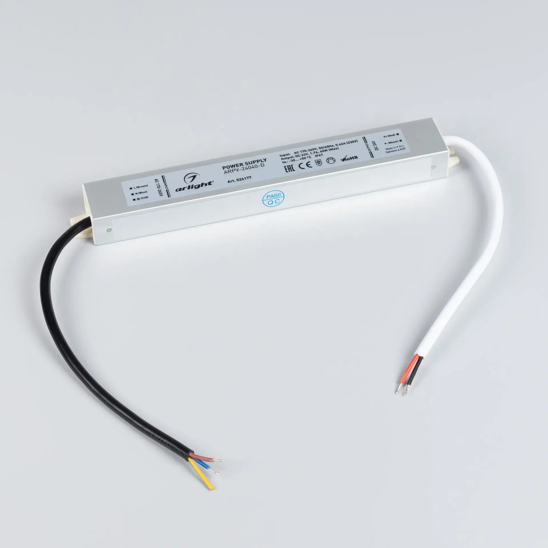 Блок питания ARPV-24040-D (24V, 1.7A, 40W), ракурс 3