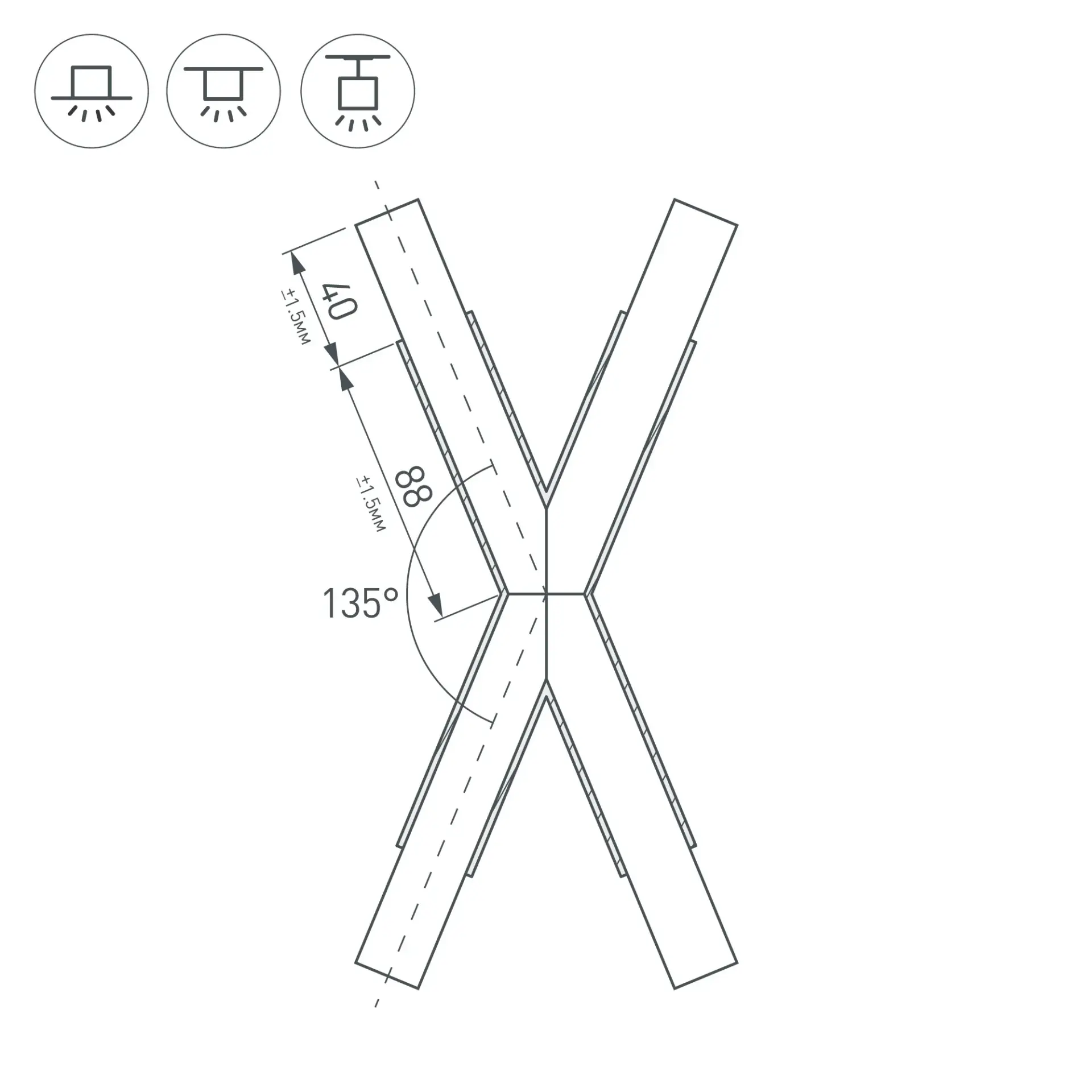 Крестовина PLS-LOCK-H25-Х135 (с экраном MAT-L)