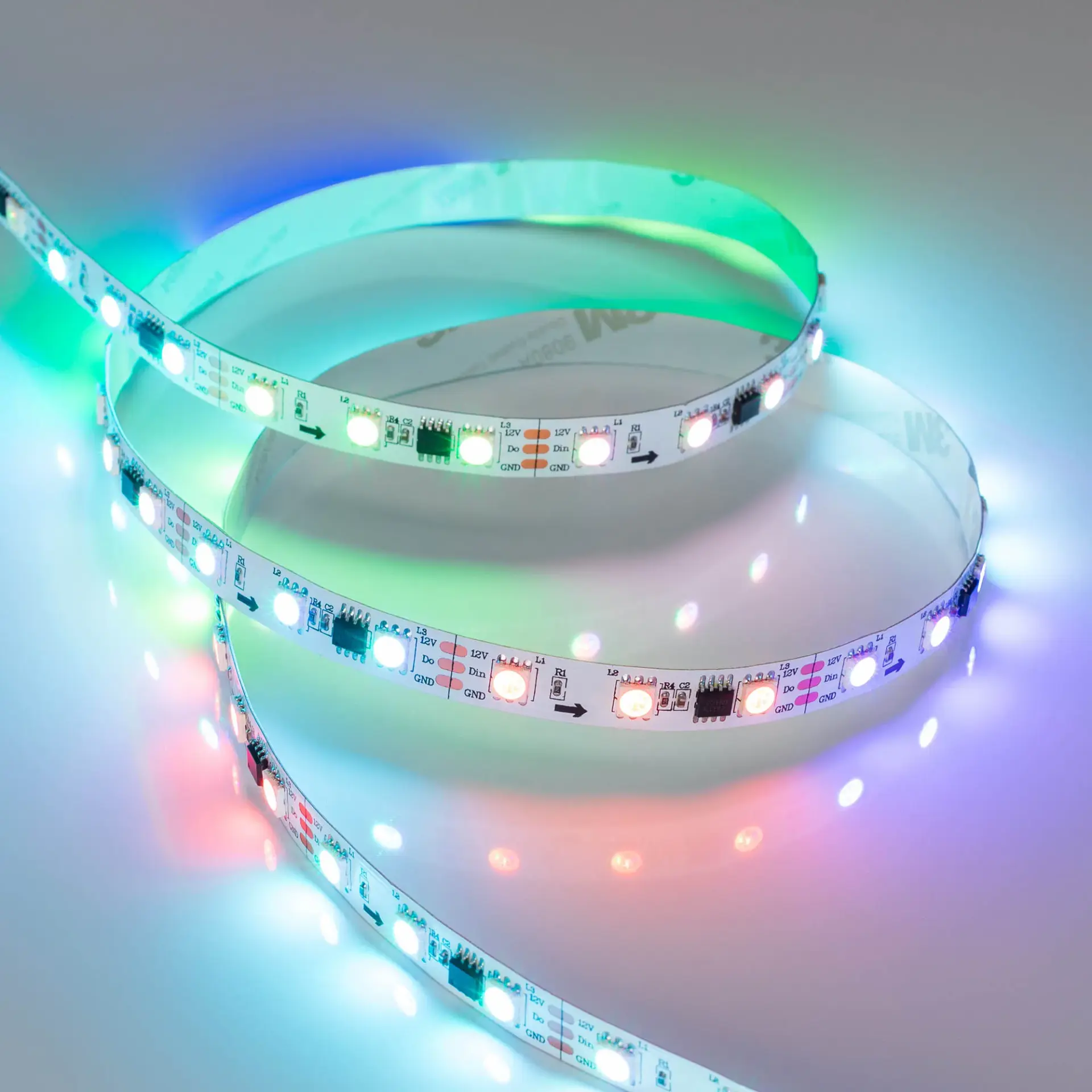 Светодиодная лента SPI-B60-10mm 12V RGB-PX3 (14.4 W/m, IP20, 5060, 5m)