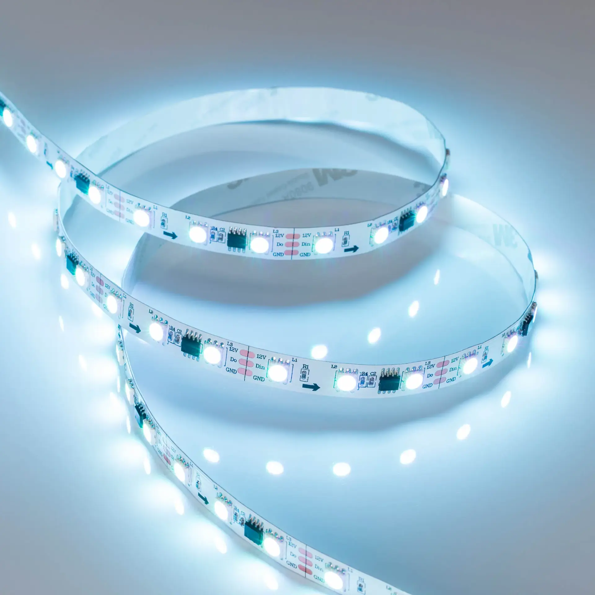 Светодиодная лента SPI-B60-10mm 12V RGB-PX3 (14.4 W/m, IP20, 5060, 5m), ракурс 4