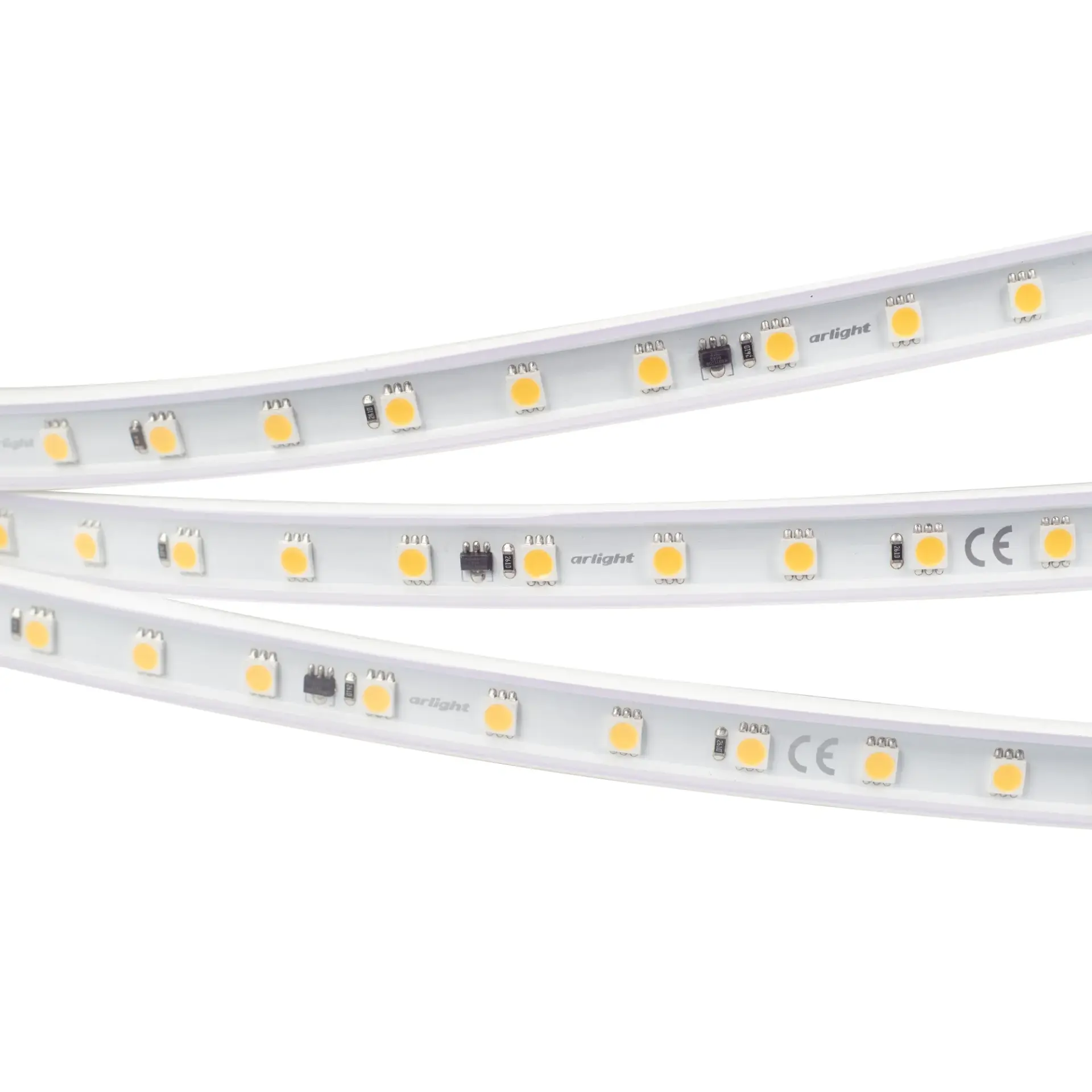 Светодиодная лента герметичная ARL-PV-B54-15.5mm 230V Warm3000 (8 W/m, IP65, 5060, 50m)