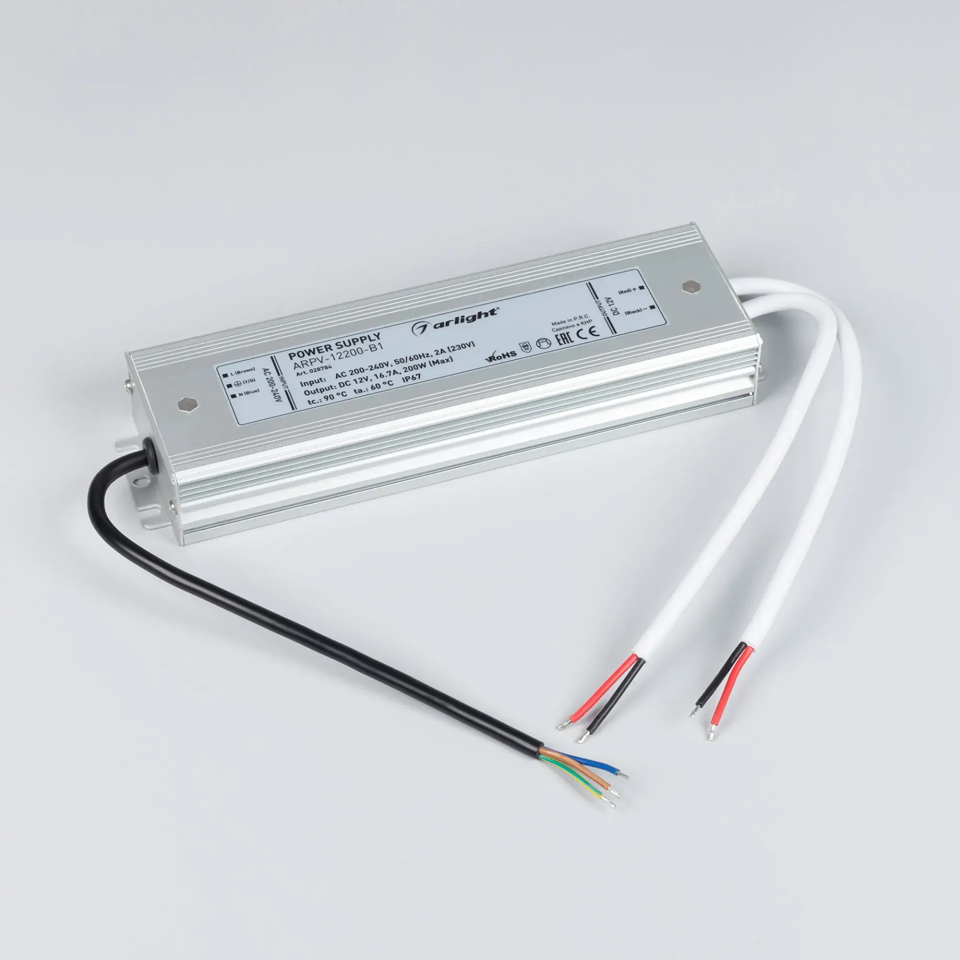 Блок питания ARPV-12200-B1 (12V, 16,7A, 200W), ракурс 2