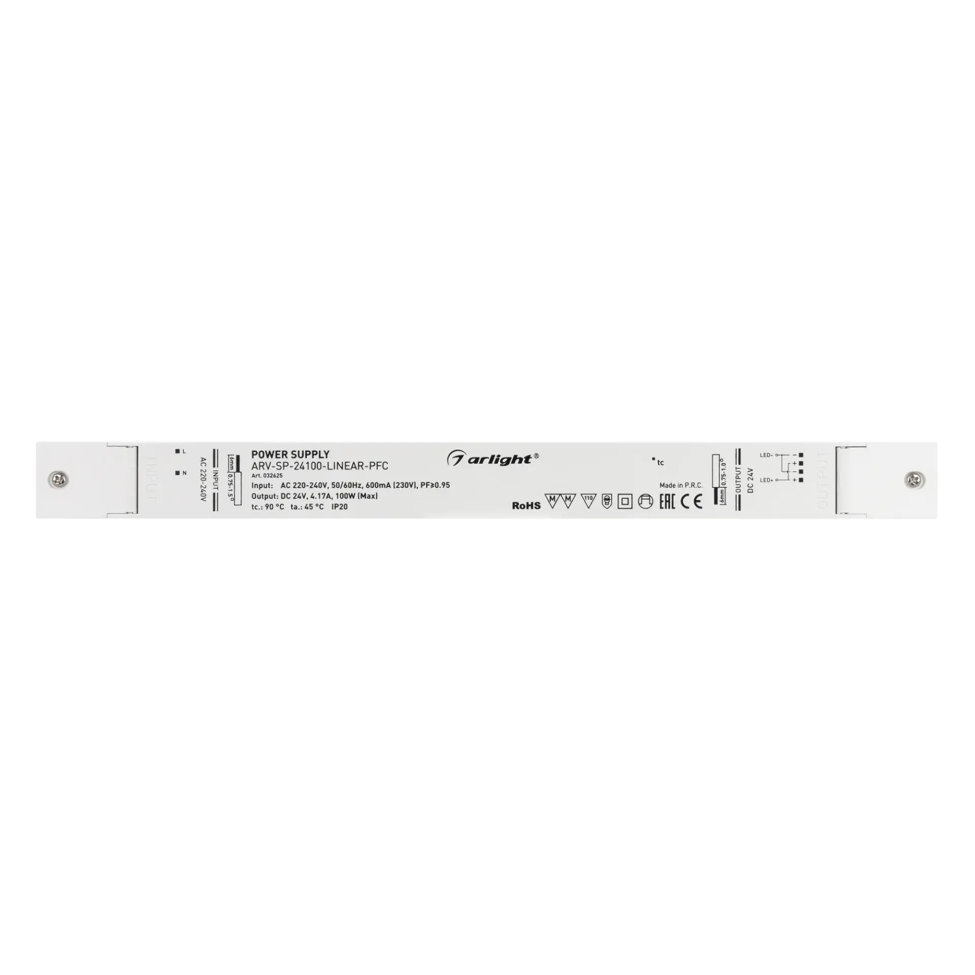 Блок питания ARV-SP-24100-LINEAR-PFC (24V, 4.17A, 100W)