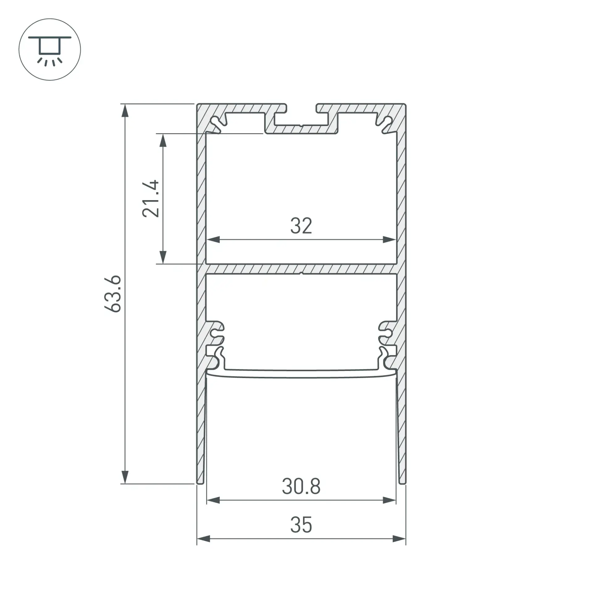 Профиль SL-COMFORT-3563-2000 ANOD