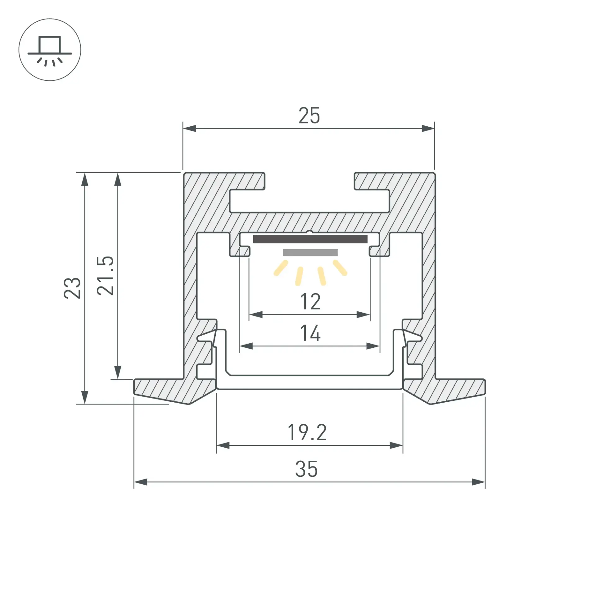 Профиль SL-LINE-3523-F-2500 BLACK, ракурс 4
