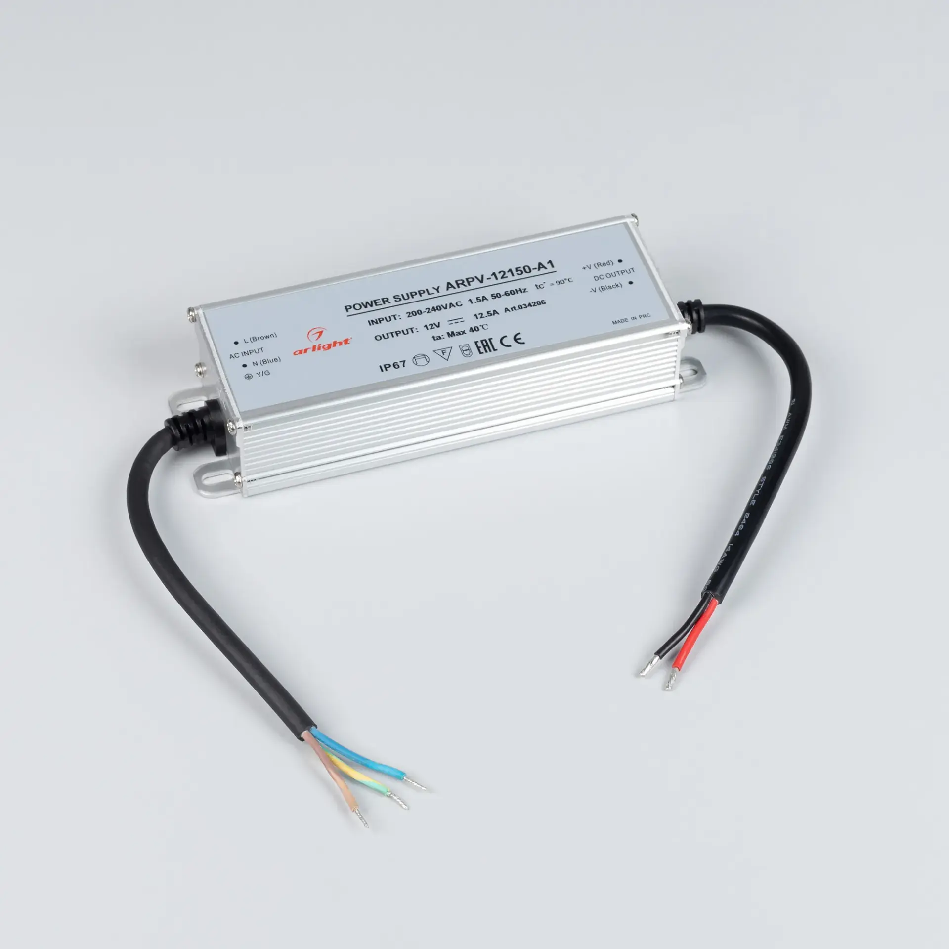 Блок питания ARPV-12150-A1 (12V, 12.5A, 150W), ракурс 2
