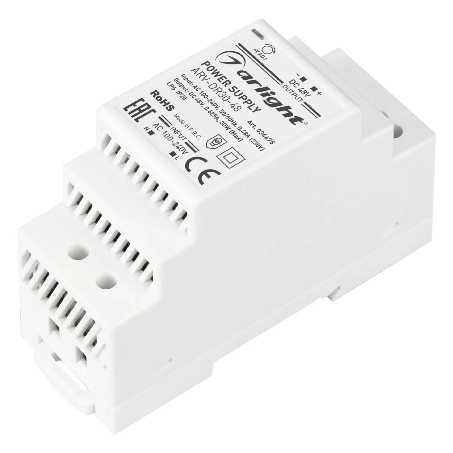 Блок питания ARV-DR30-48 (48V, 0.6A, 30W)