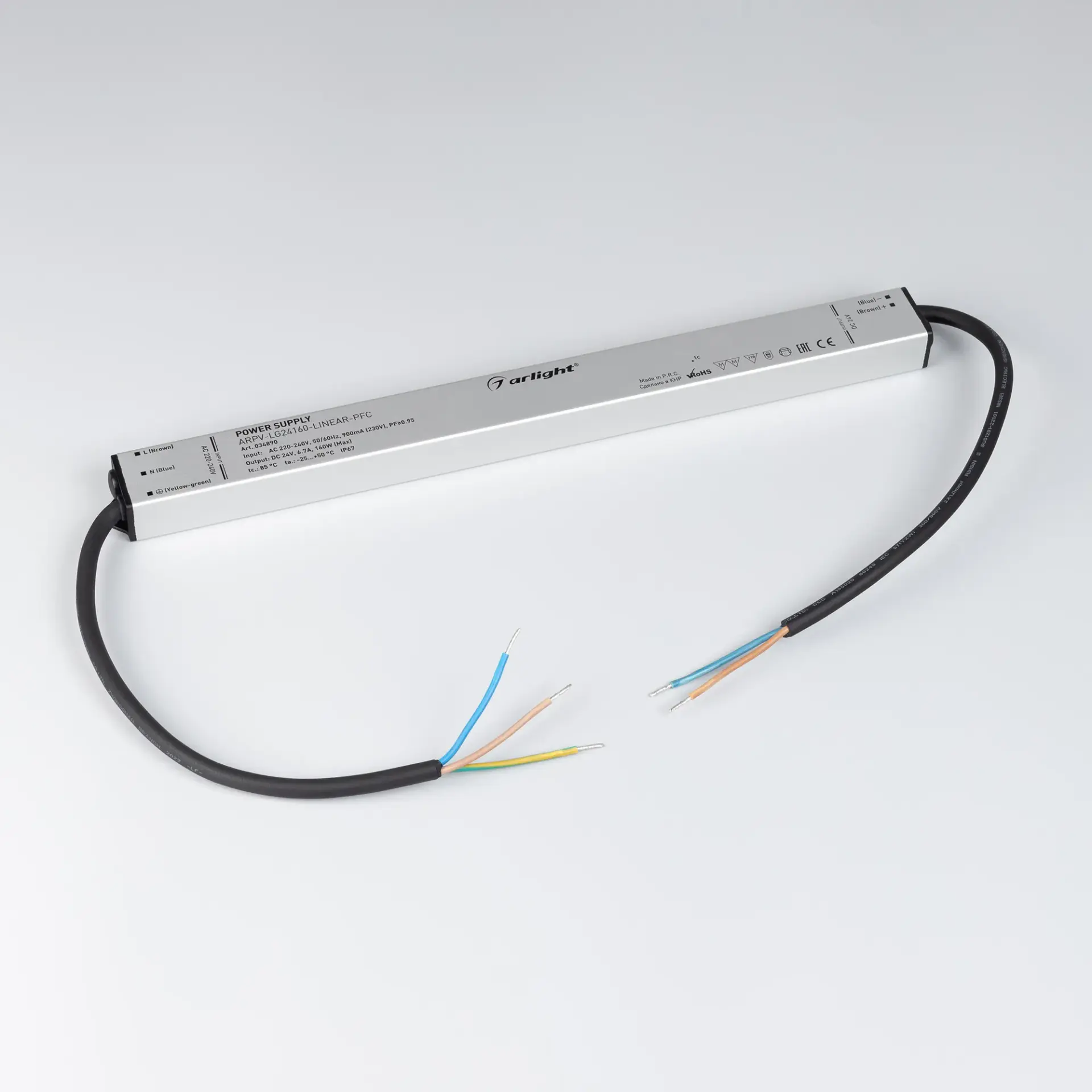 Блок питания ARPV-LG24160-LINEAR-PFC (24V, 6.7A, 160W), ракурс 2