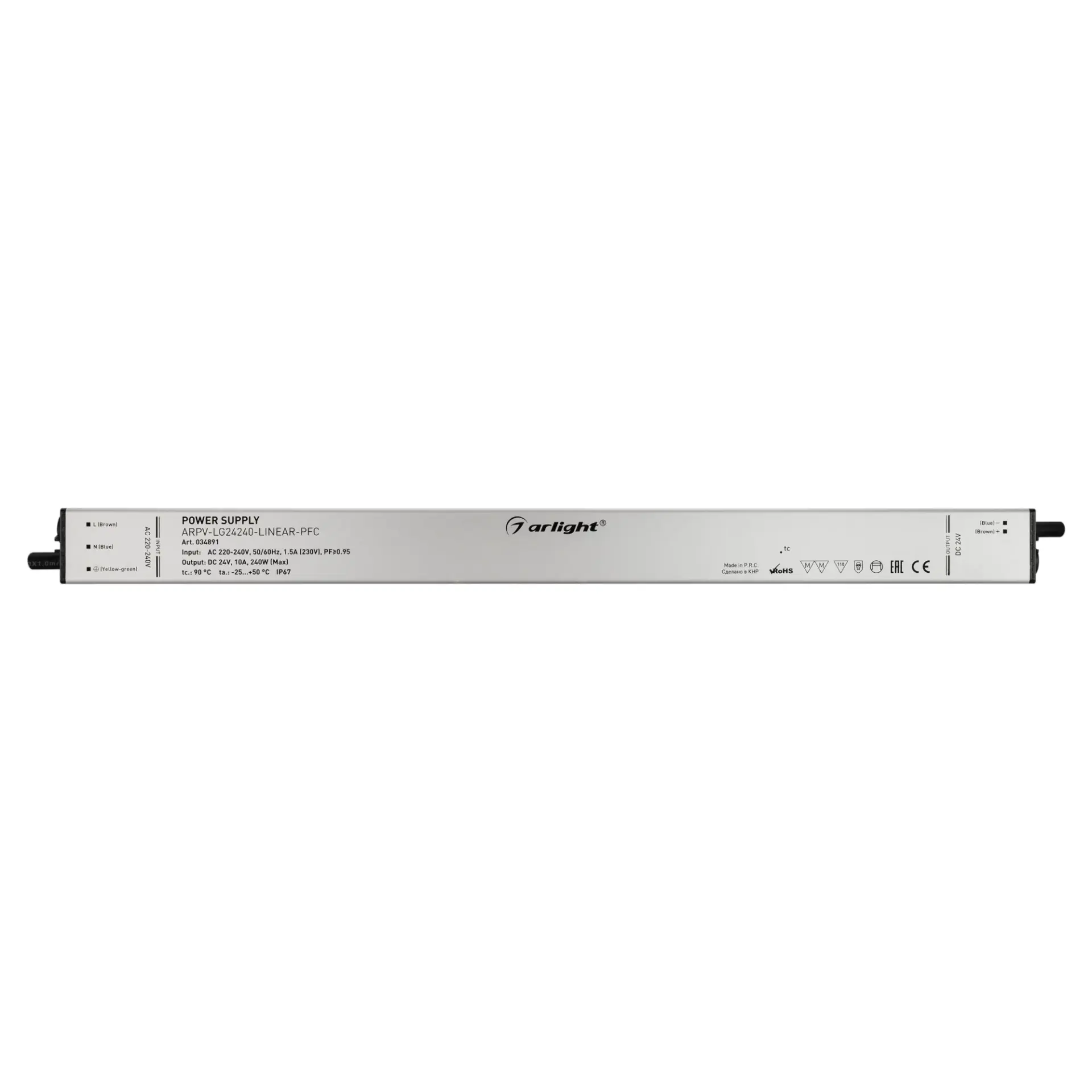 Блок питания ARPV-LG24240-LINEAR-PFC (24V, 10A, 240W), ракурс 3