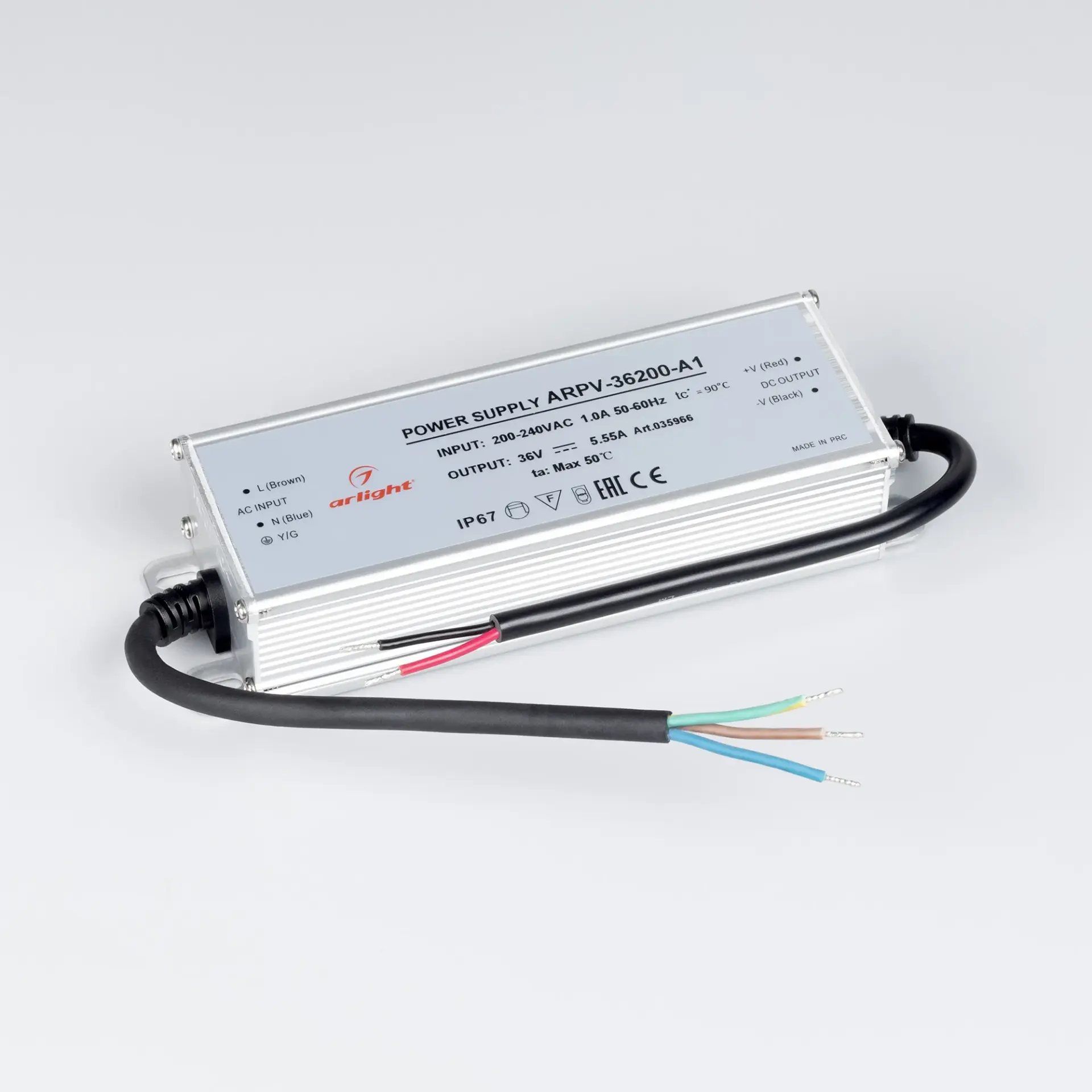 Блок питания ARPV-36200-A1 (36V, 5.55A, 200W), ракурс 2