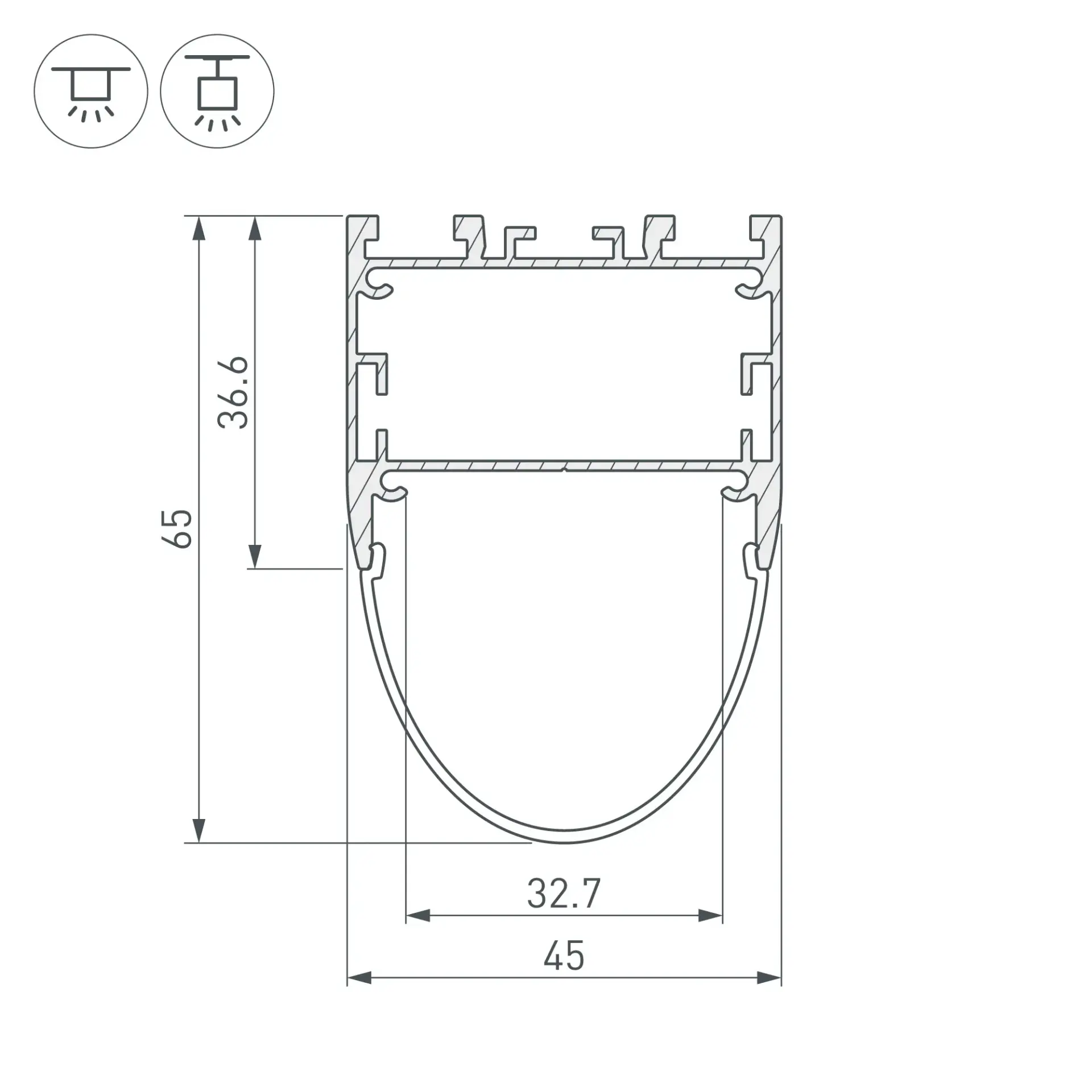 Профиль ARH-LINE-B-3652-2000 ANOD
