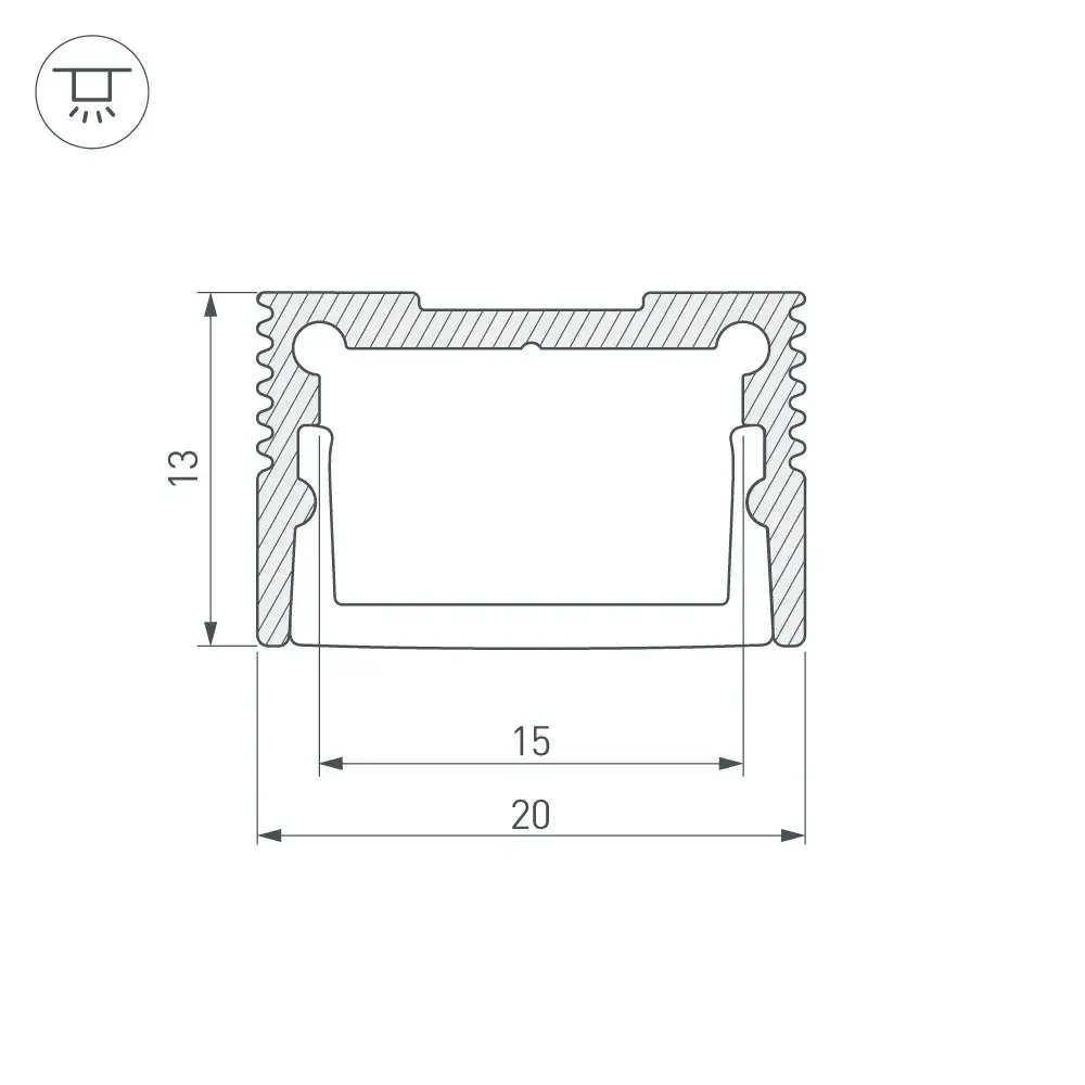 Профиль SL-SLIM20-H13-2000 WHITE, ракурс 3