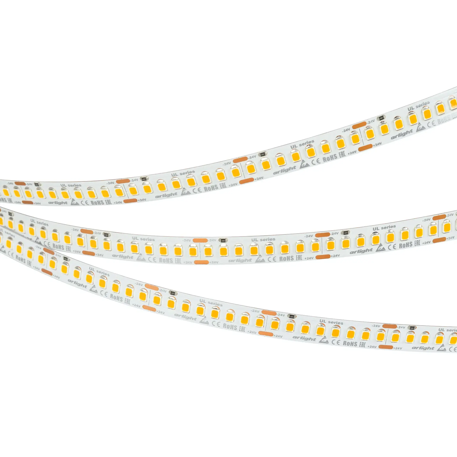 Светодиодная лента UL-A200-10mm 24V Warm2700 (20 W/m, IP20, 2835, 5m), ракурс 2