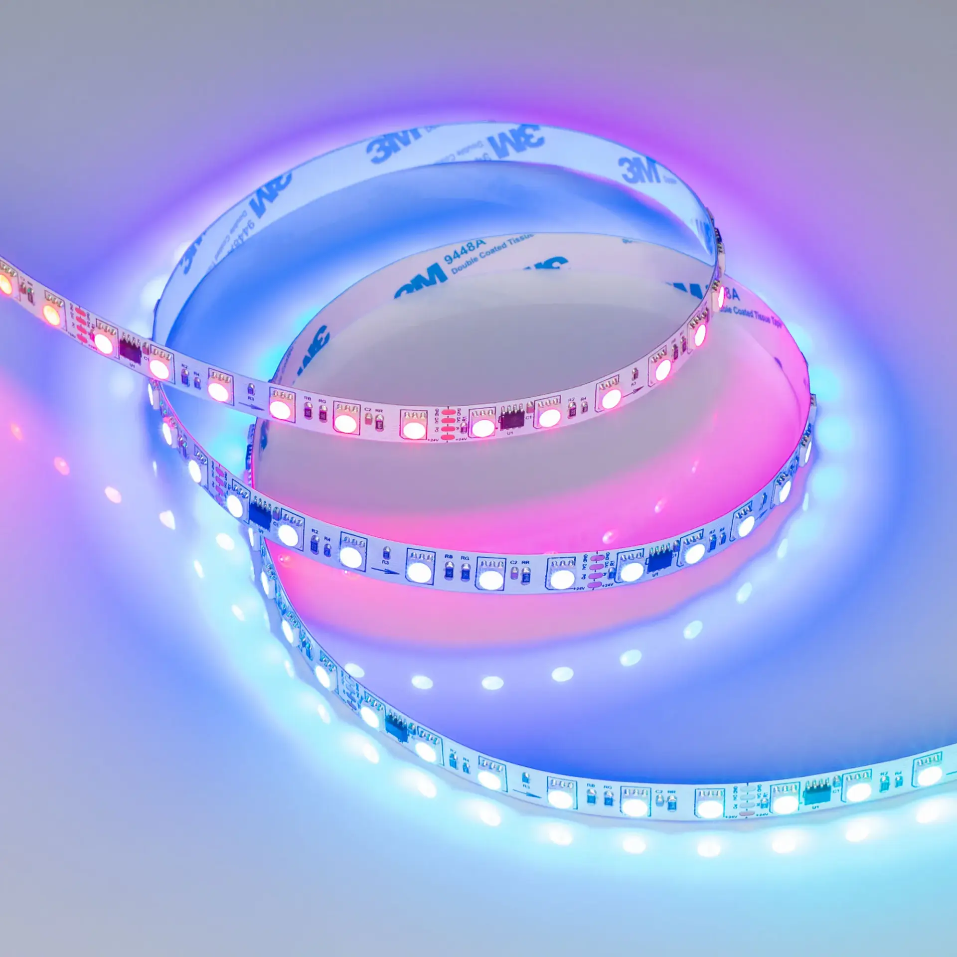 Светодиодная лента DMX-B72-10mm 24V RGB-PX6 (16 W/m, IP20, 5060, 5m), ракурс 3