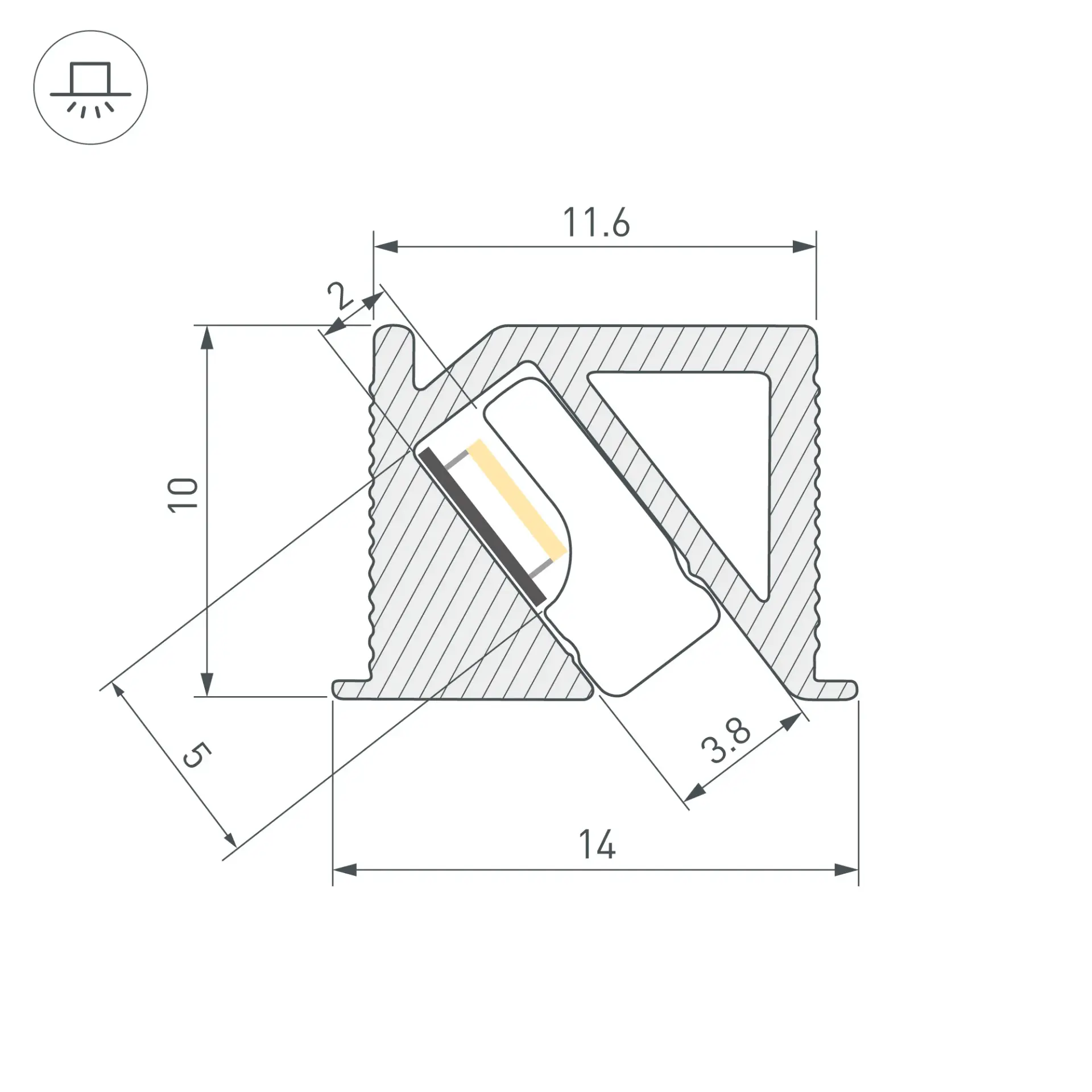 Профиль SL-BEVEL-H10-F14-2000 ANOD OLIVE GREY, ракурс 5