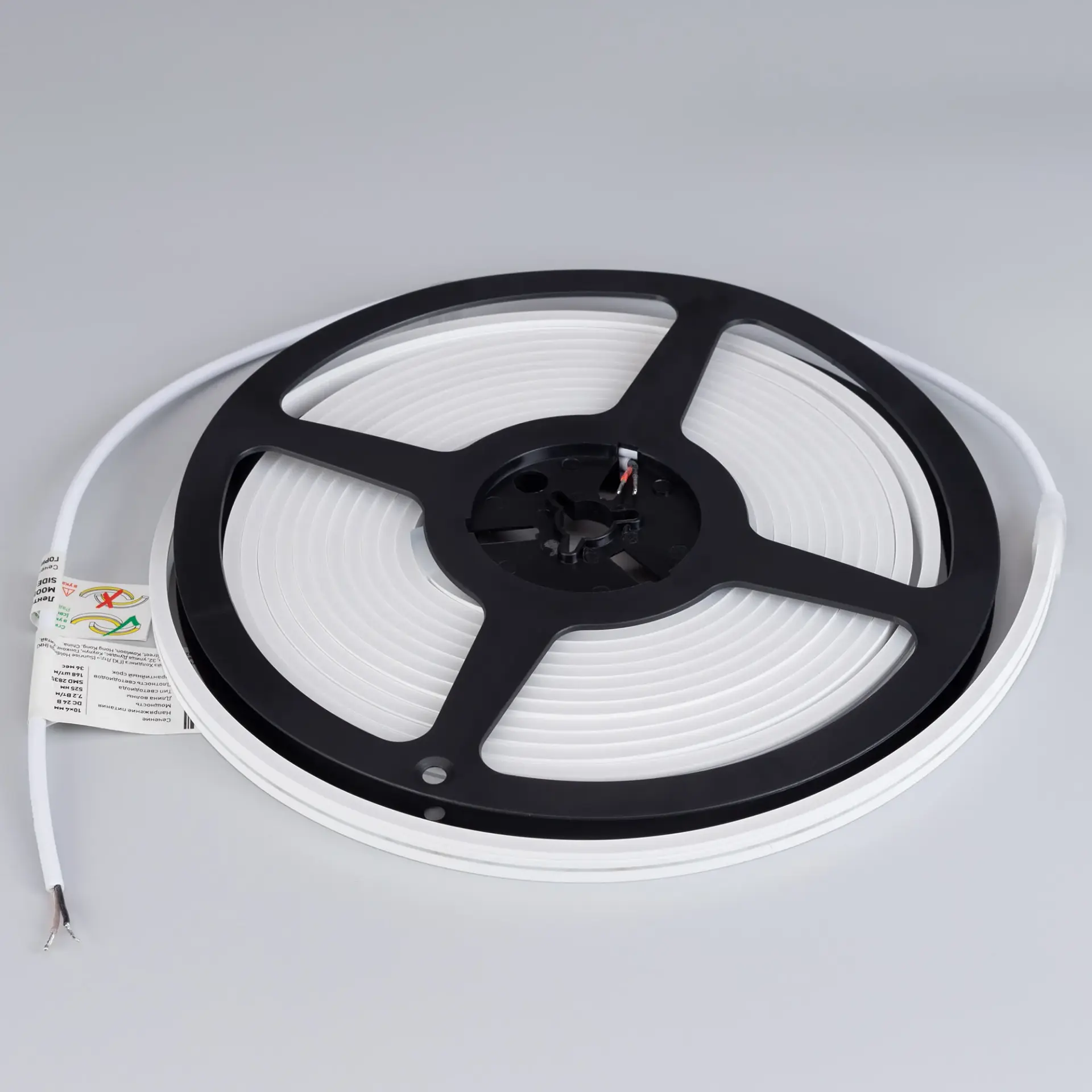 Гибкий неон MOONLIGHT-SIDE-A168-4x10mm 24V Green (7.2 W/m, IP65, 5m, wire x2), ракурс 4