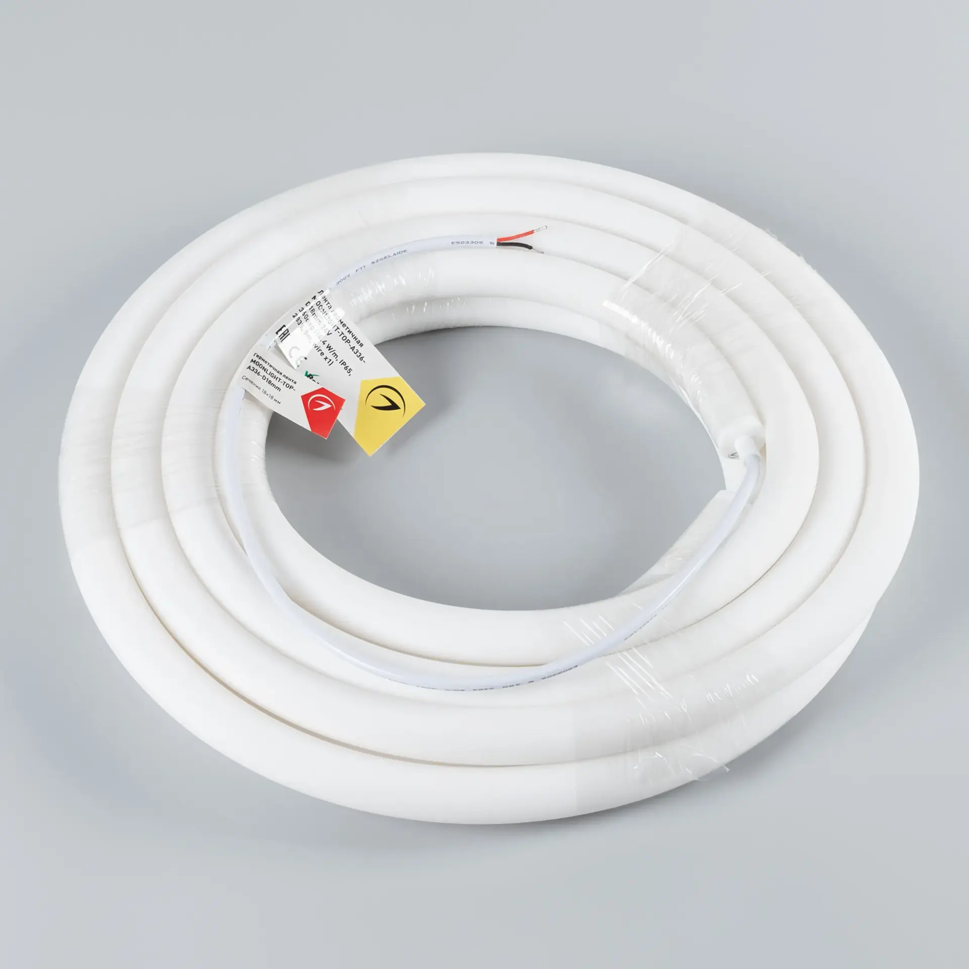 Гибкий неон MOONLIGHT-TOP-A336-D18mm 24V Warm3000 360deg (14.4 W/m, IP65, 2835, 5m, wire x1), ракурс 2