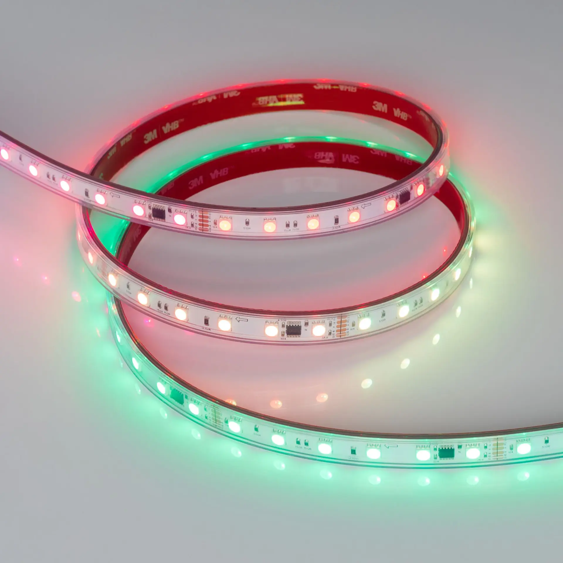 Светодиодная лента герметичная DMX-PS-B60-12mm 24V RGB-PX6 (14 W/m, IP67, 5060, 5m), ракурс 4