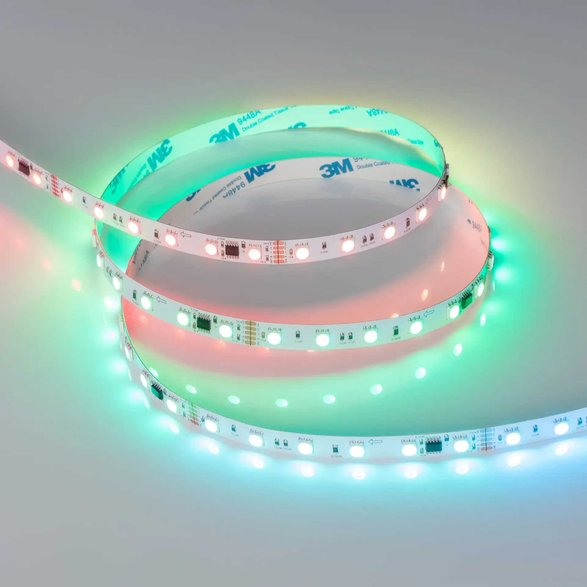 Светодиодная лента DMX-B60-10mm 24V RGB-PX6 (14 W/m, IP20, 5060, 5m), ракурс 2