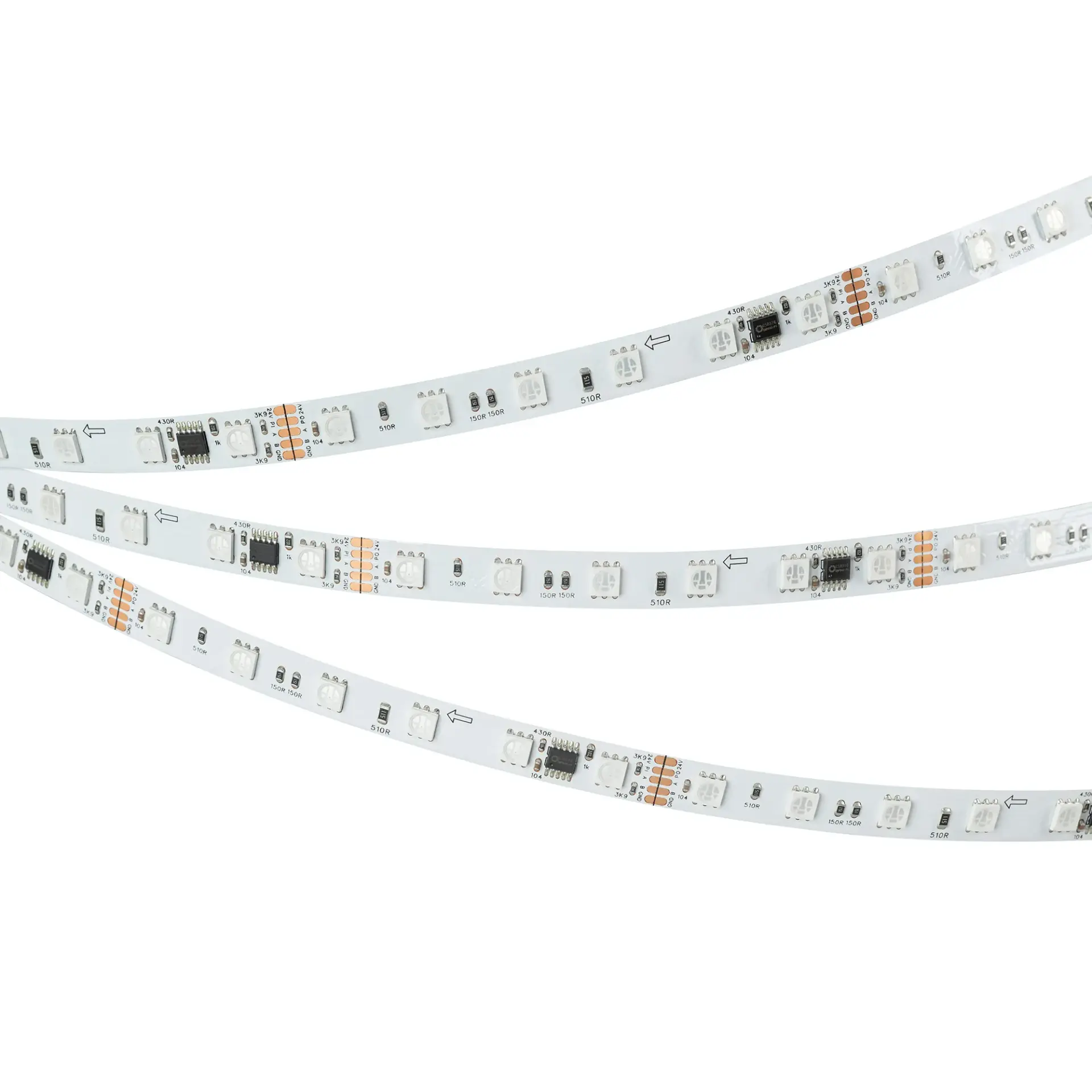 Светодиодная лента DMX-B60-10mm 24V RGB-PX6 (14 W/m, IP20, 5060, 5m)
