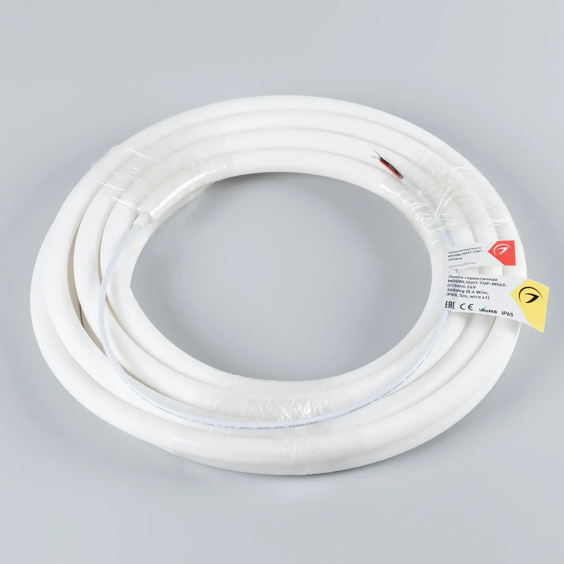 Гибкий неон MOONLIGHT-TOP-M560-D13mm 24V Day4000 360deg (8.6 W/m, IP65, 5m, wire x1), ракурс 2